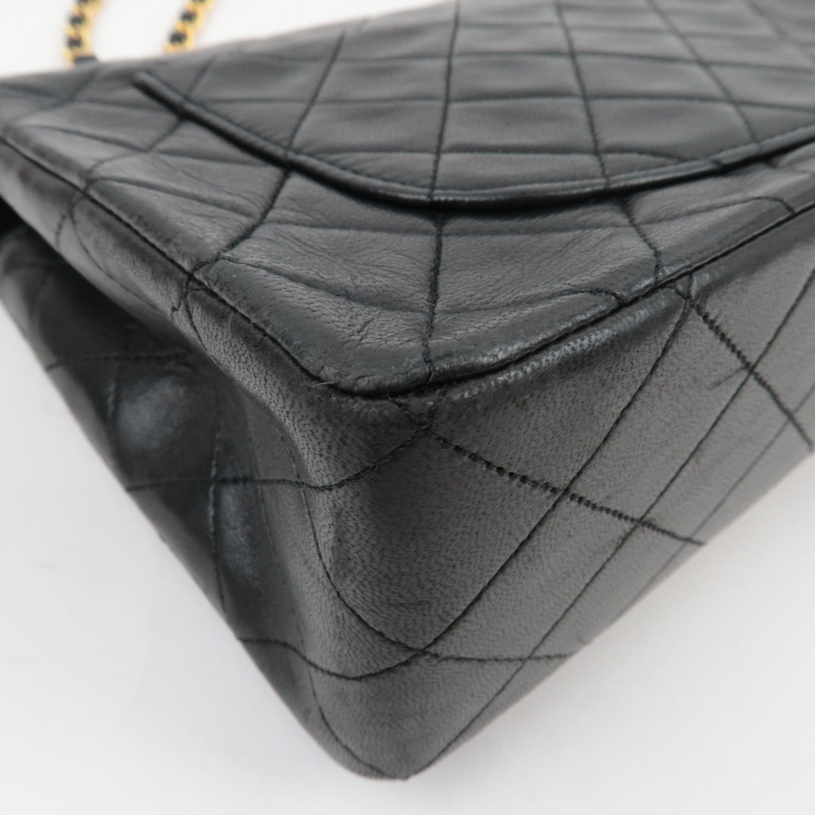 CHANEL Matelasse Double Chain Shoulder Bag Lambskin Black 1439244 *Dust Bag, G Card