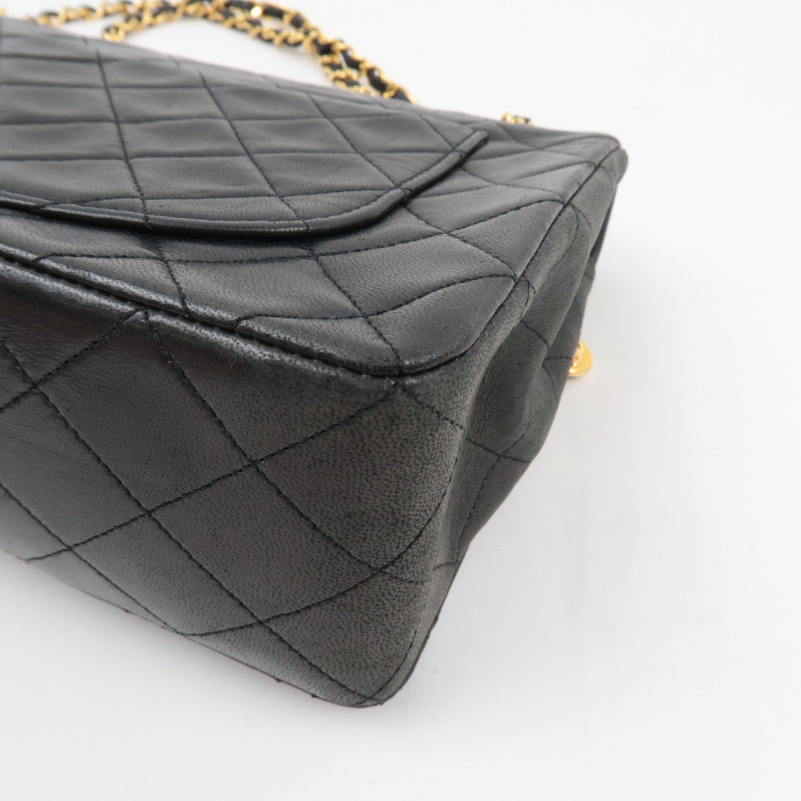 CHANEL Matelasse Double Chain Shoulder Bag Lambskin Black 1439244 *Dust Bag, G Card