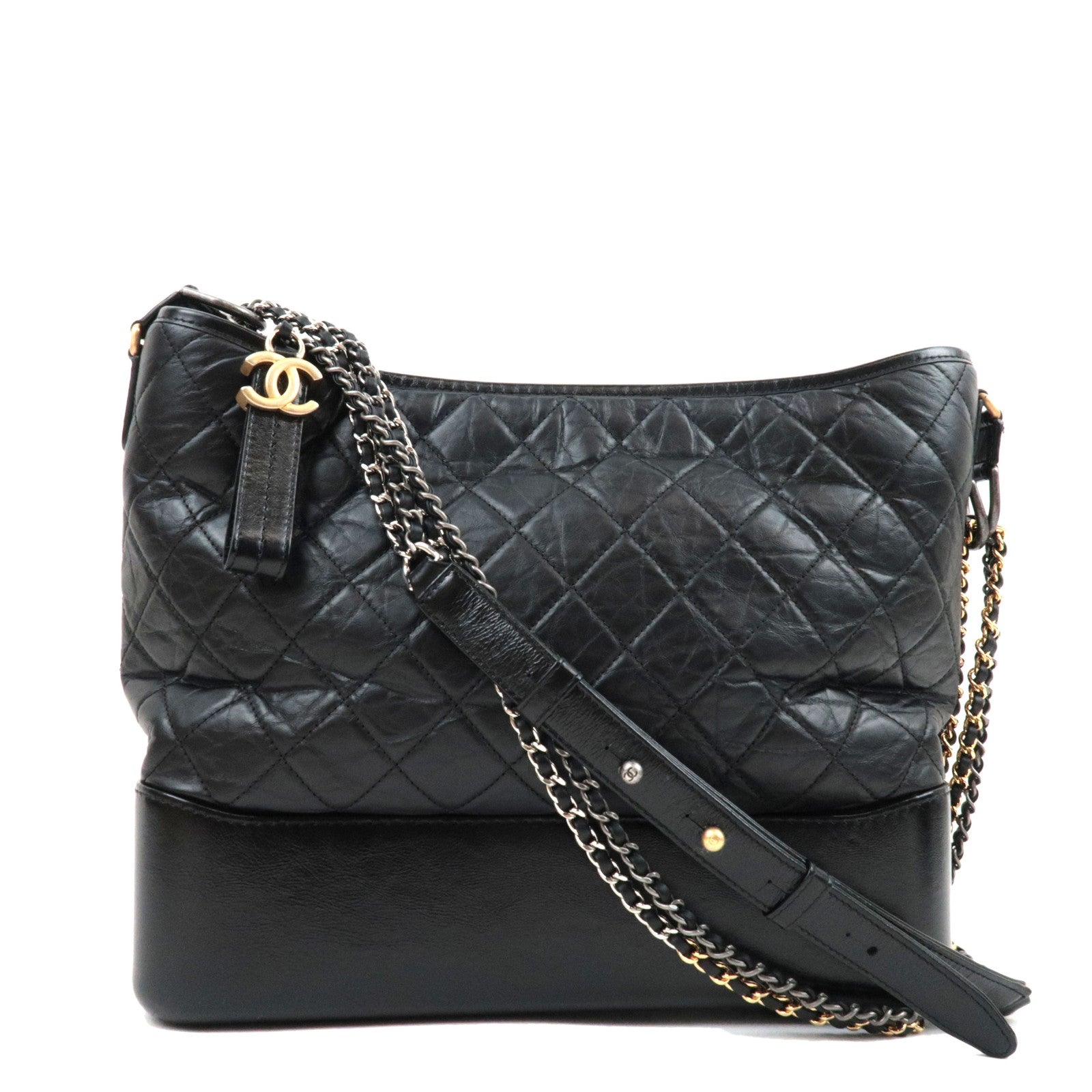 CHANEL Gabrielle Large Hobo Bag Calf Black A93825 24577060 *Dust Bag, G Card76445