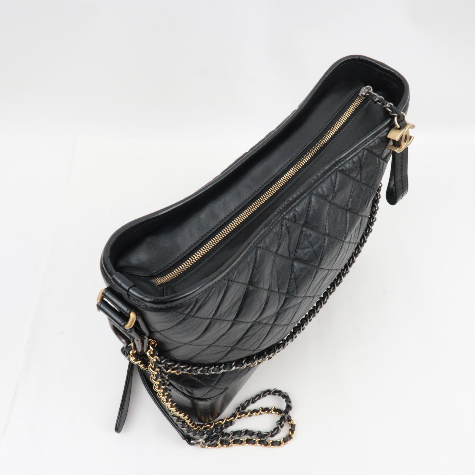 CHANEL Gabrielle Large Hobo Bag Calf Black A93825 24577060 *Dust Bag, G Card