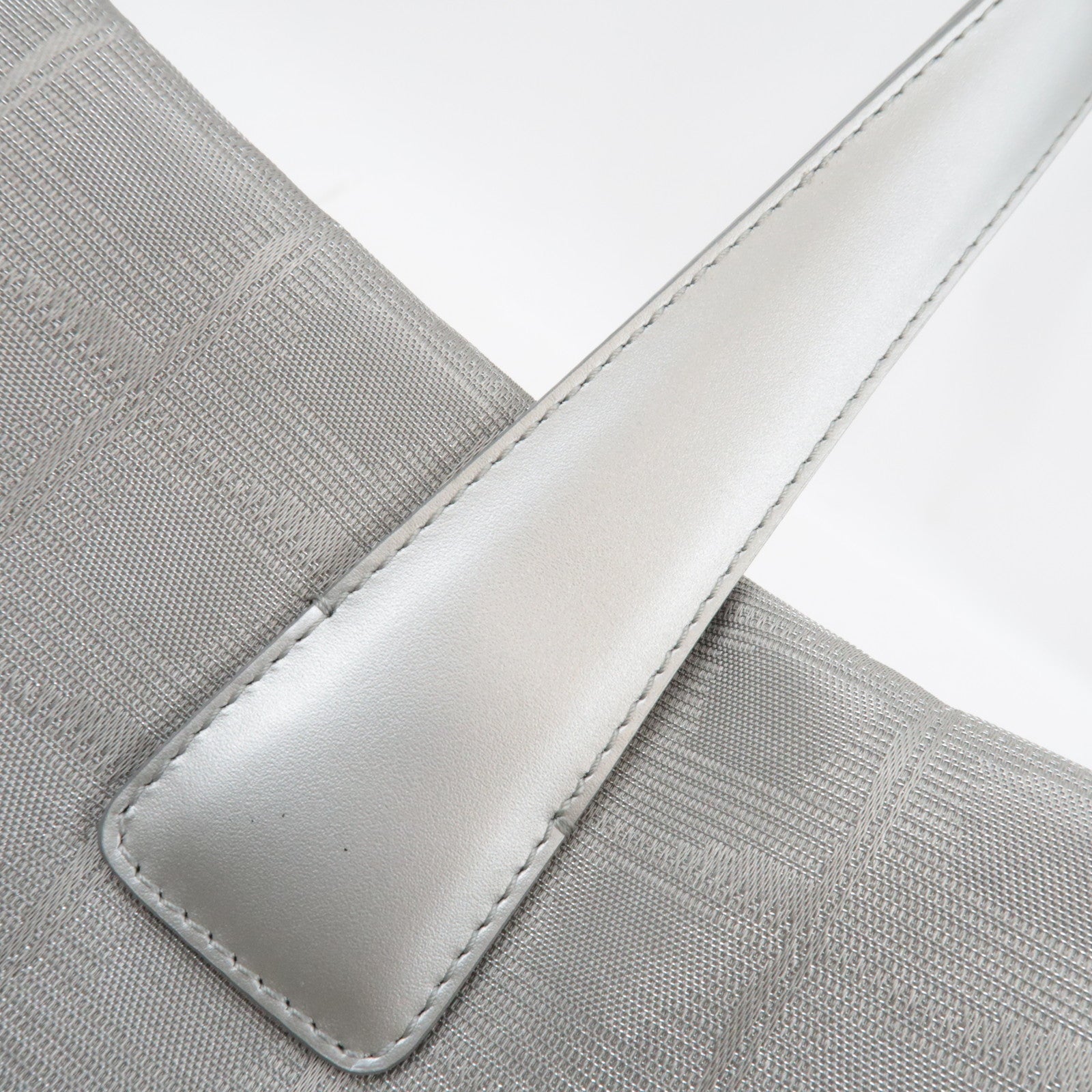 CHANEL New Travel Line Tote PM Nylon Jacquard Leather Silver A20457 8626889 *G Card