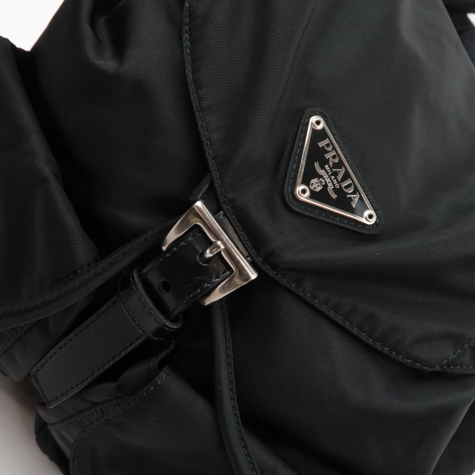 PRADA Backpack Nylon Leather Black B6677 *Guarantee card