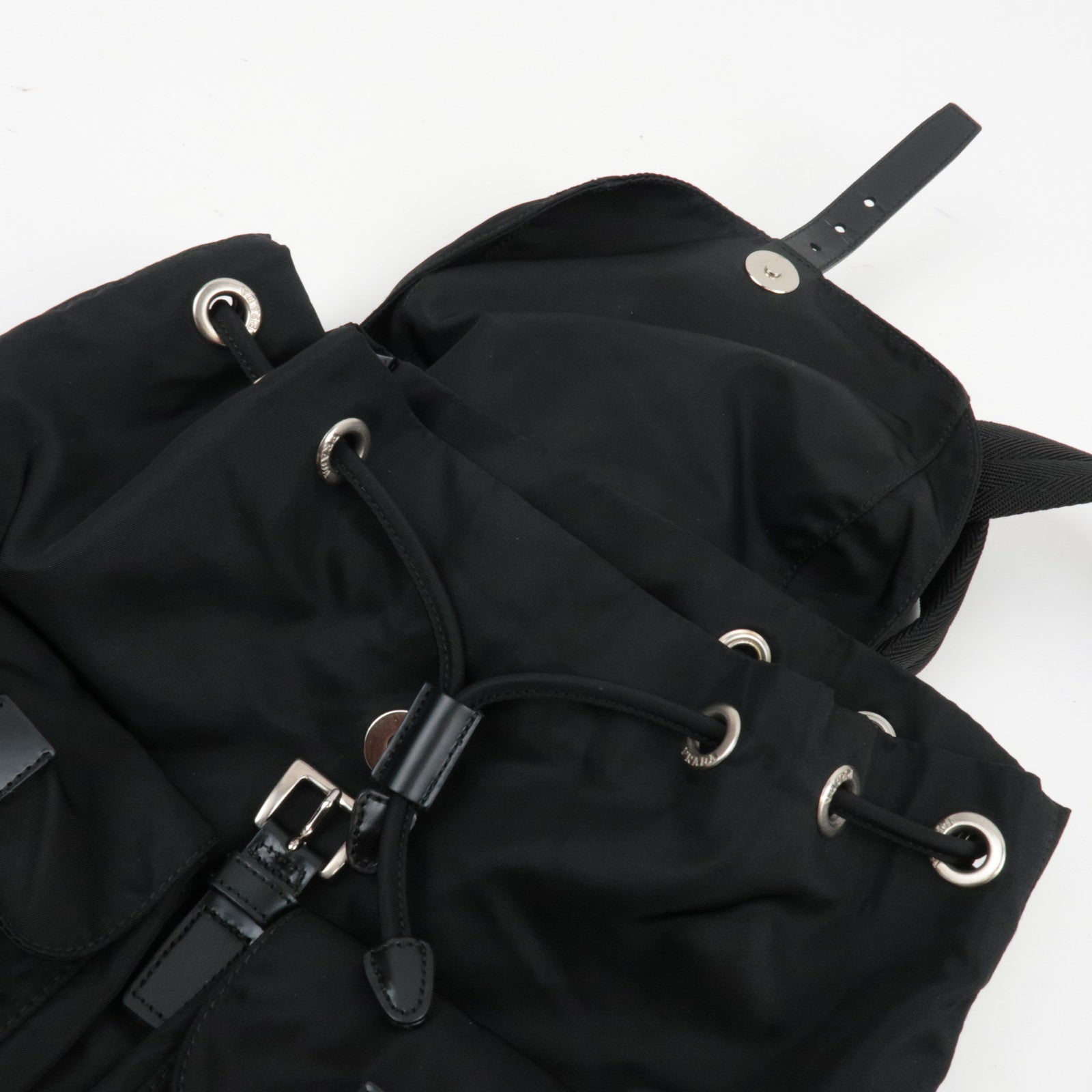 PRADA Backpack Nylon Leather Black B6677 *Guarantee card