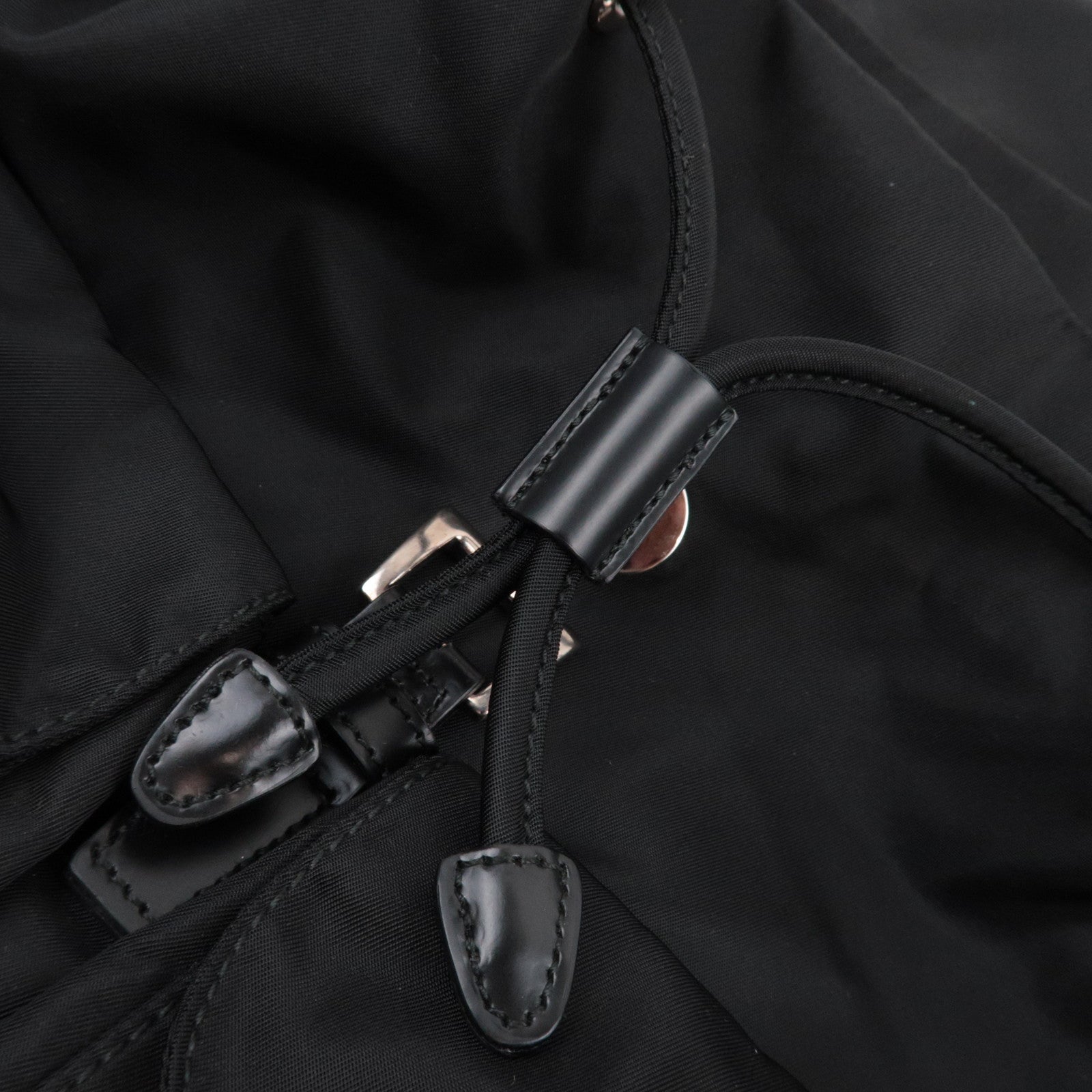 PRADA Backpack Nylon Leather Black B6677 *Guarantee card