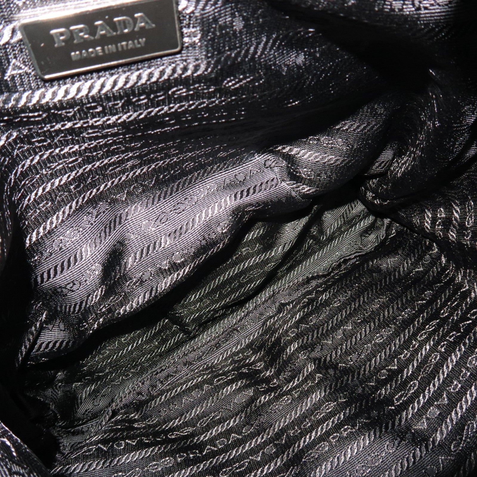 PRADA Backpack Nylon Leather Black B6677 *Guarantee card