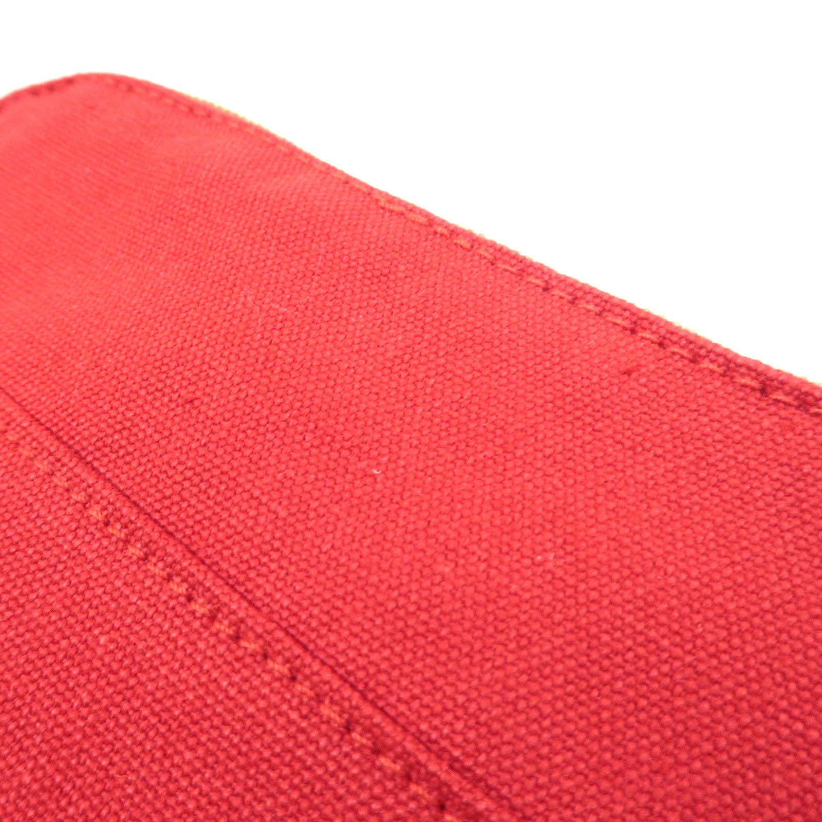 HERMES Bolide Pouch Mini 20 Cosmetic Pouch Canvas Leather Red