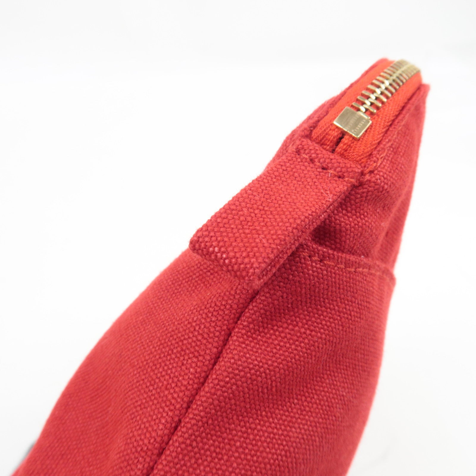 HERMES Bolide Pouch Mini 20 Cosmetic Pouch Canvas Leather Red