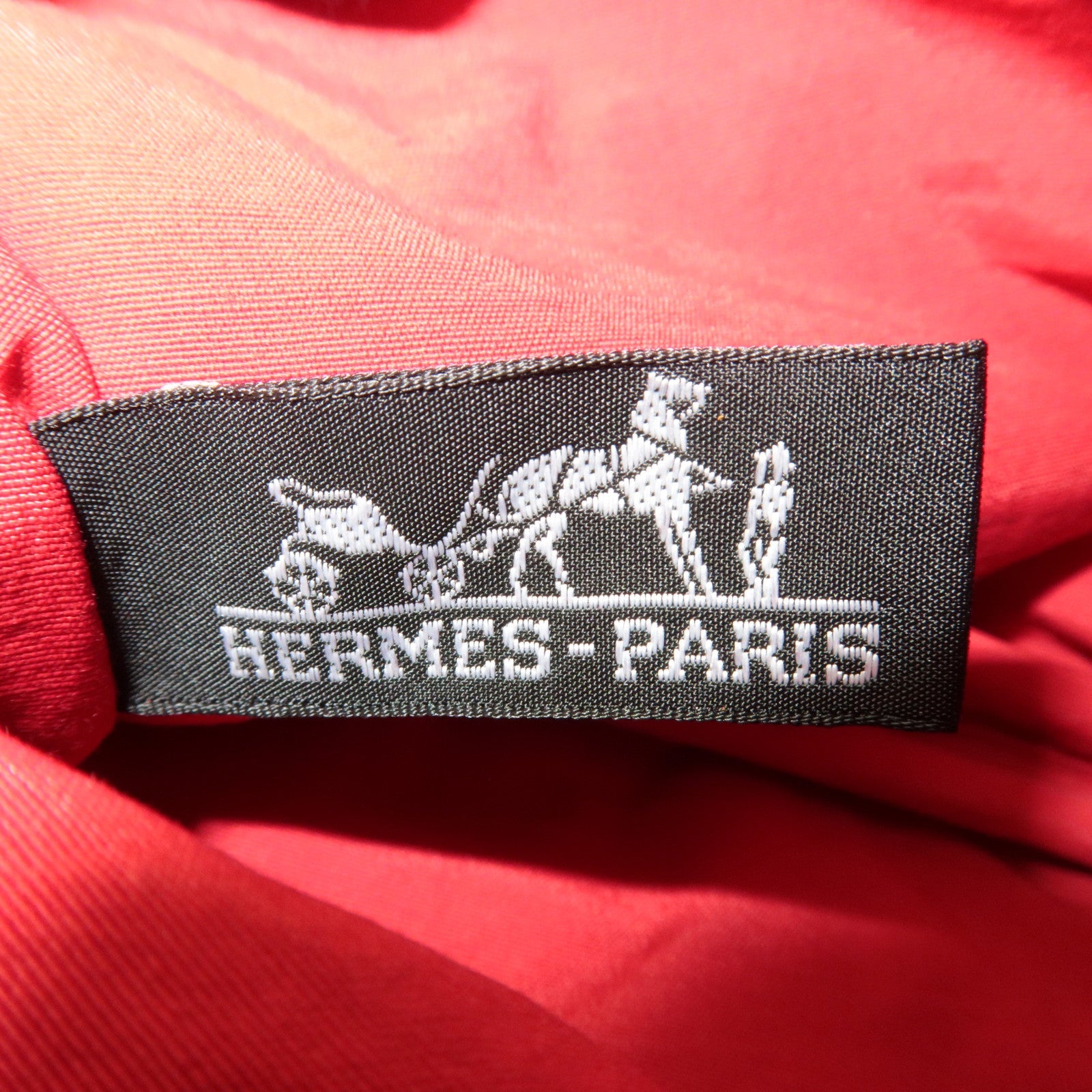 HERMES Bolide Pouch Mini 20 Cosmetic Pouch Canvas Leather Red