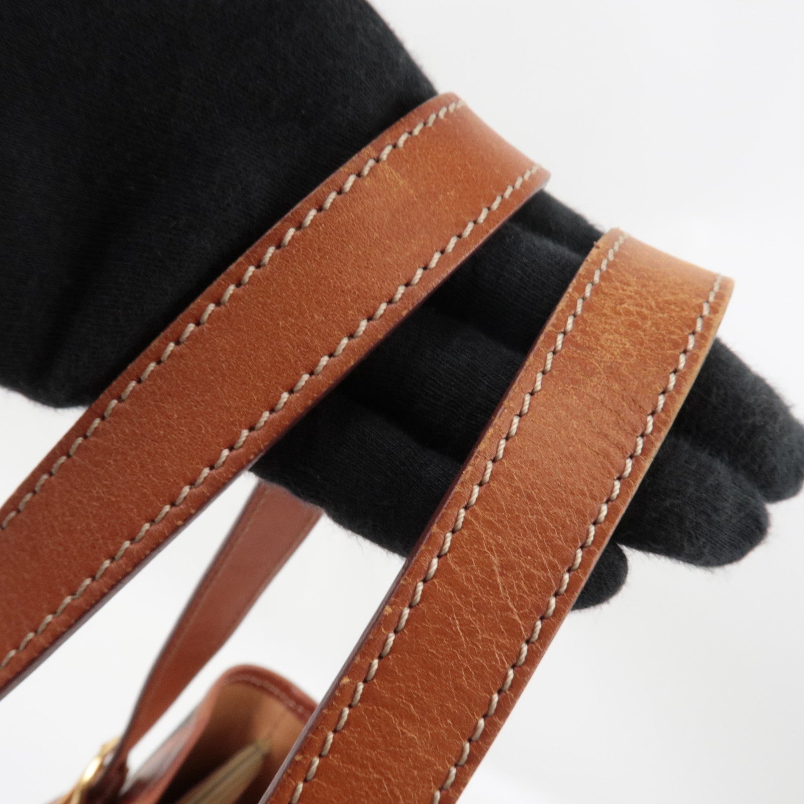 CELINE Macadam Tote Bag PVC Leather Brown