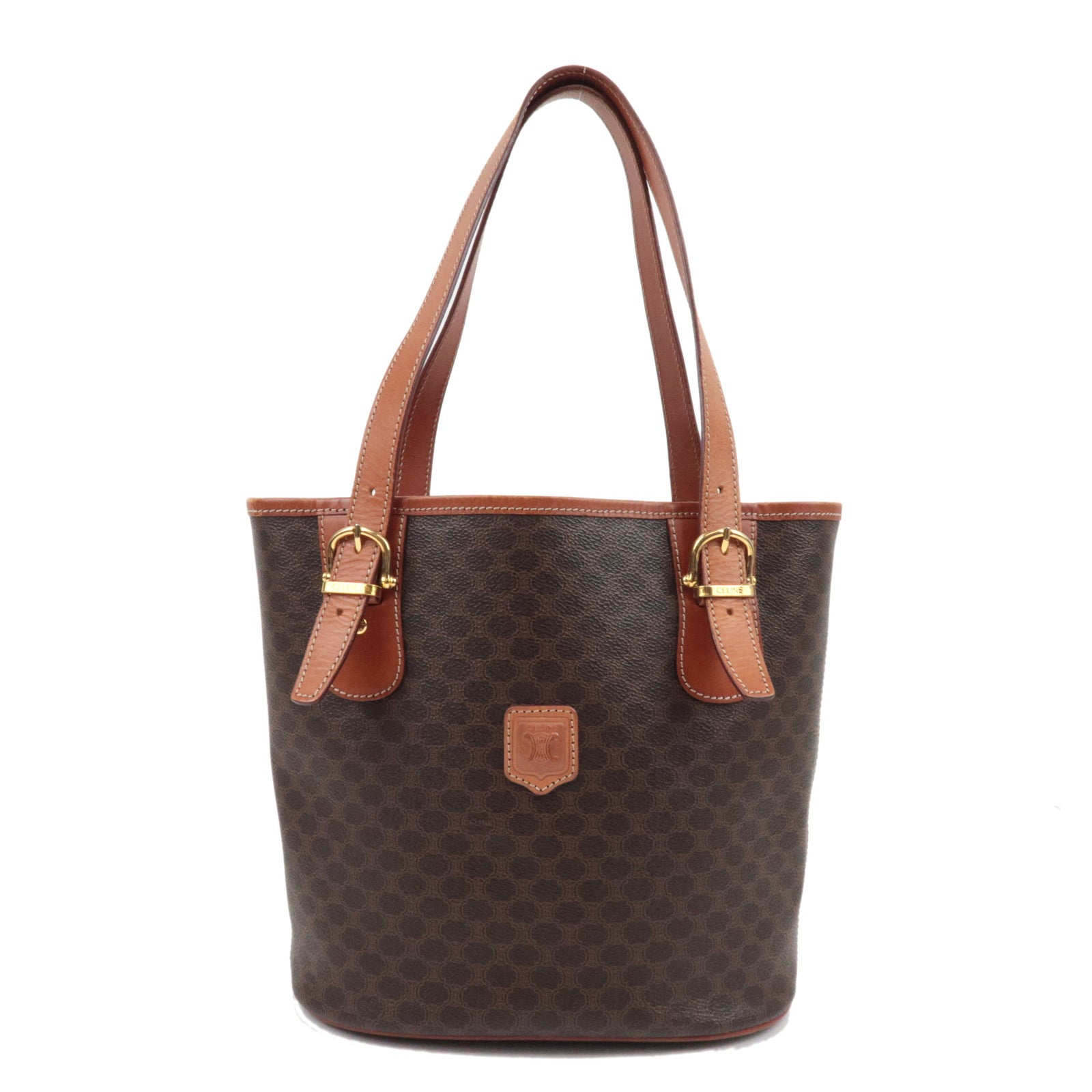 CELINE Macadam Tote Bag PVC Leather Brown76485
