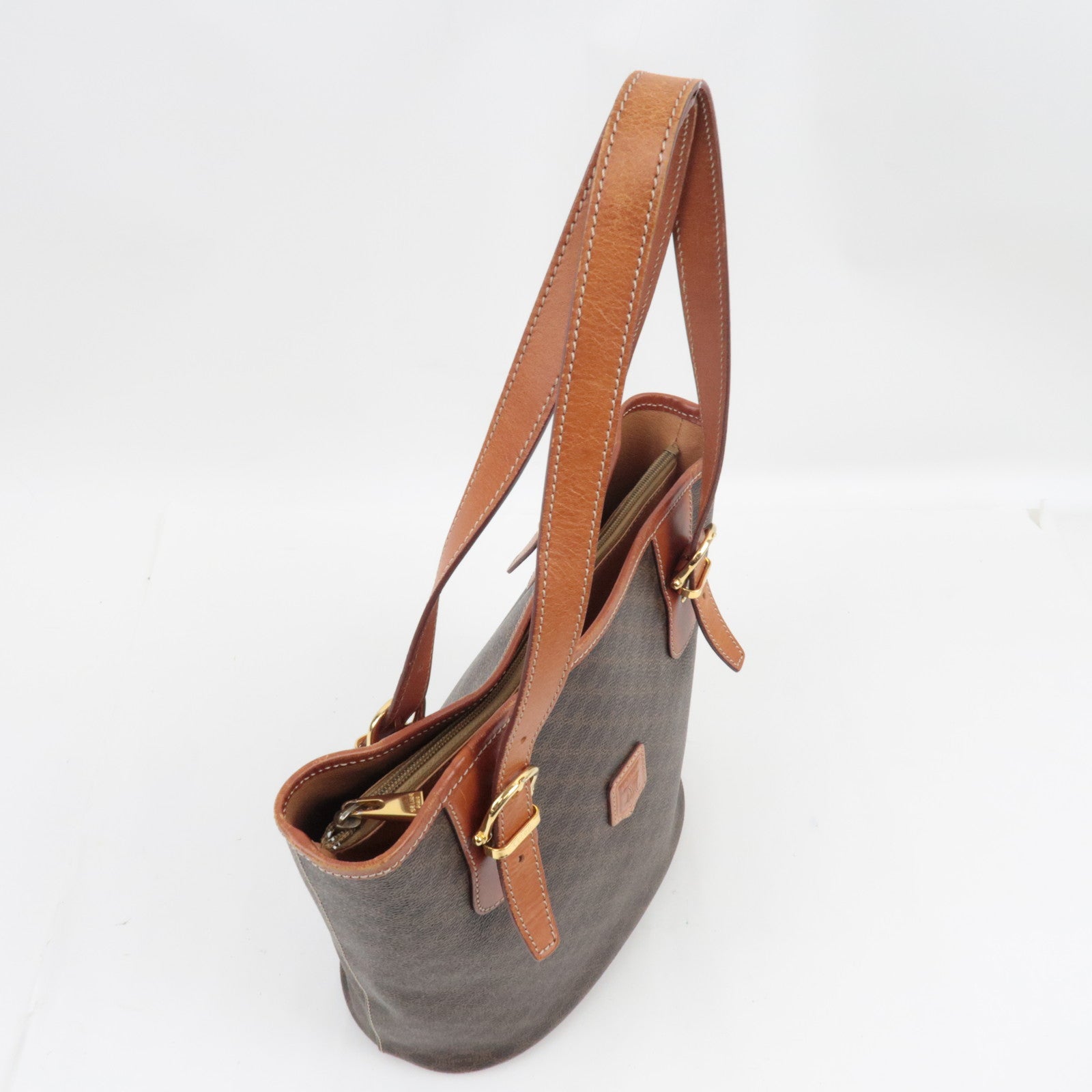 CELINE Macadam Tote Bag PVC Leather Brown