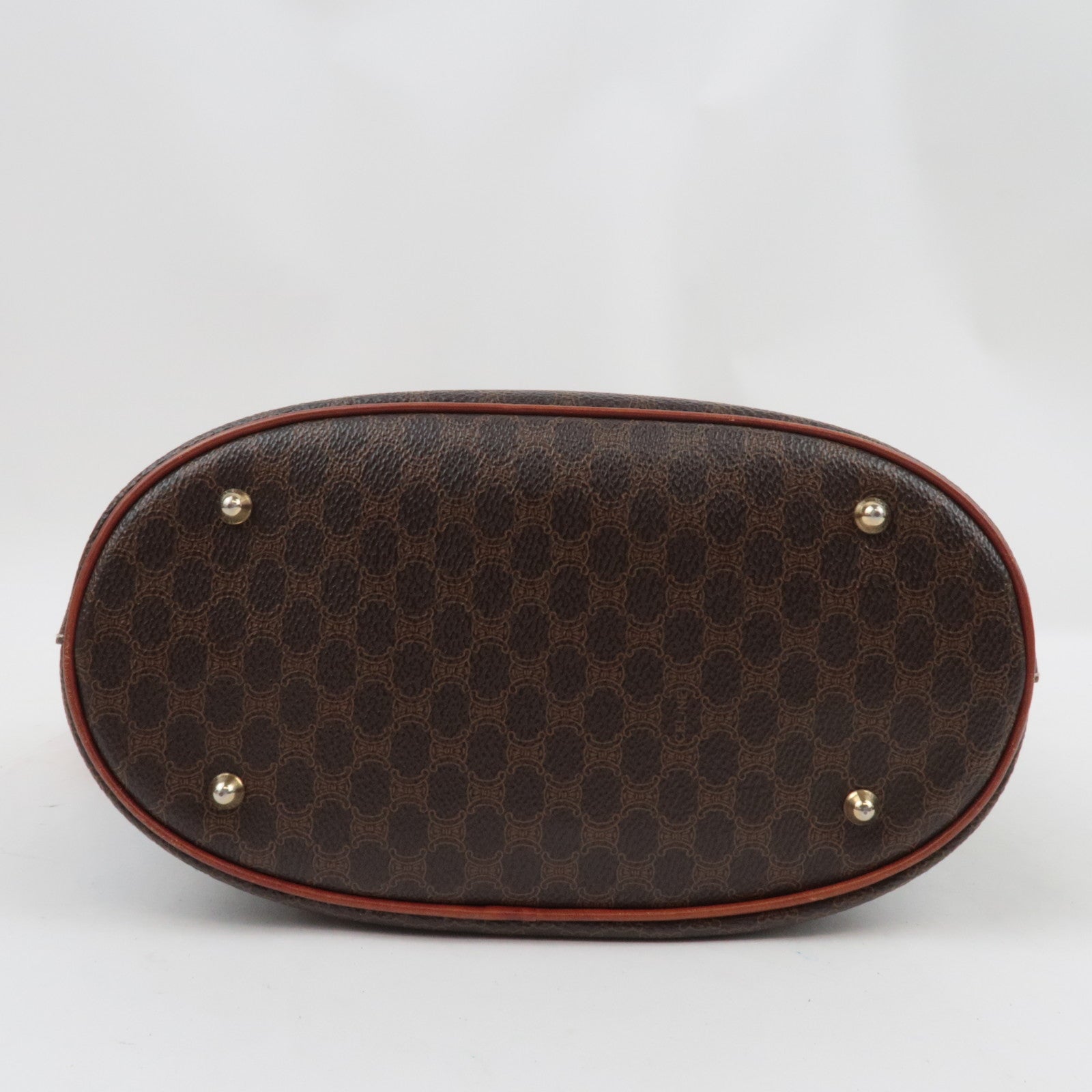 CELINE Macadam Tote Bag PVC Leather Brown