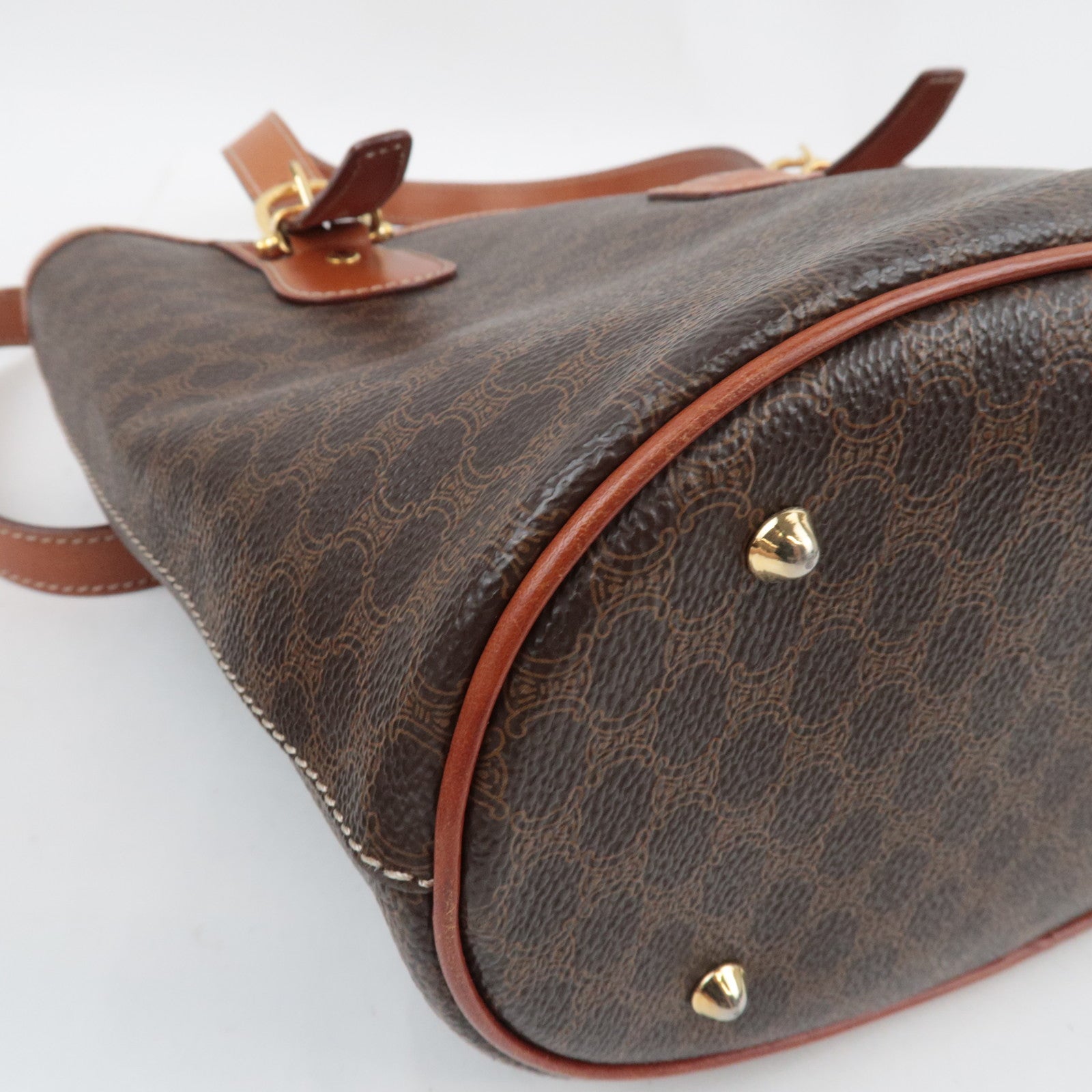 CELINE Macadam Tote Bag PVC Leather Brown