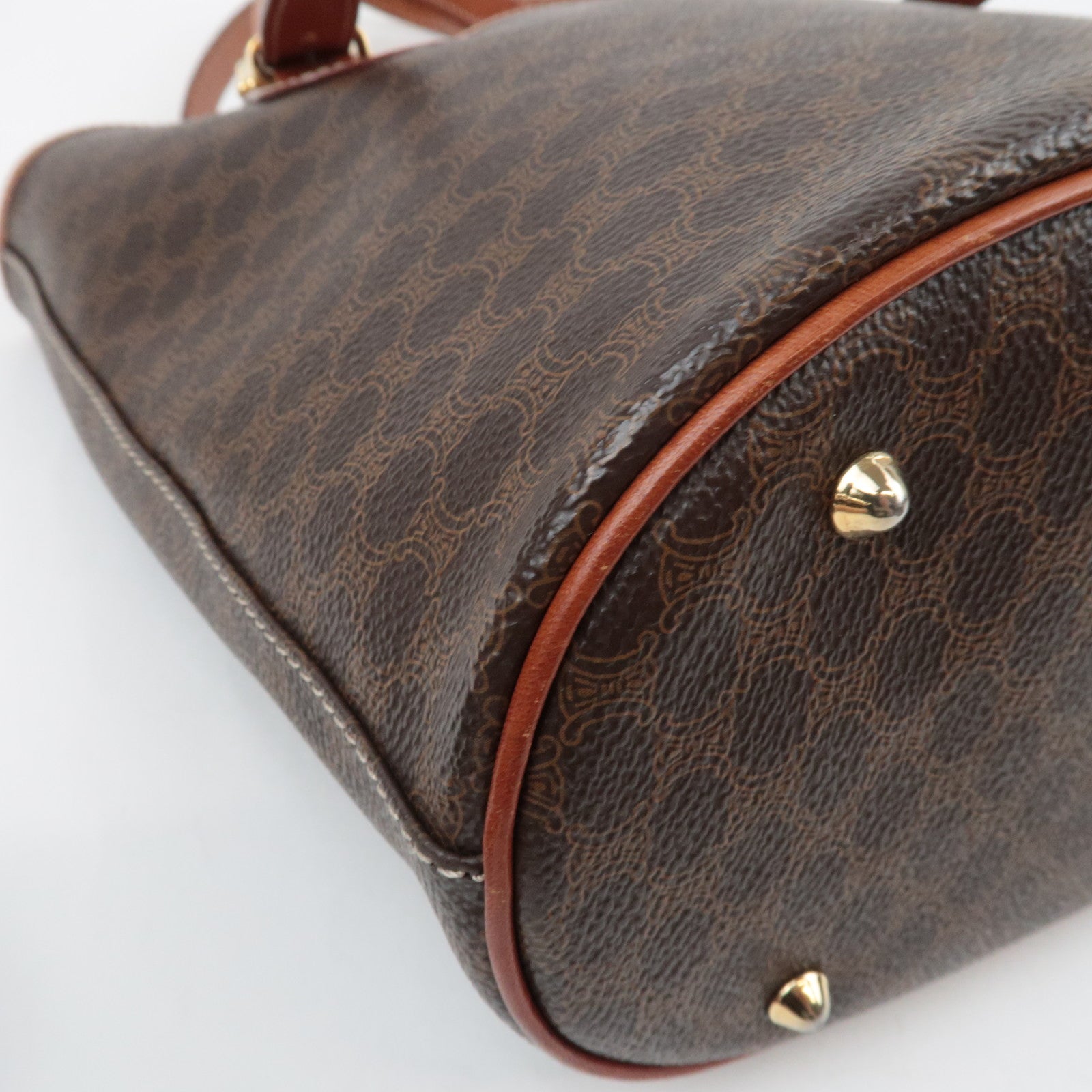 CELINE Macadam Tote Bag PVC Leather Brown