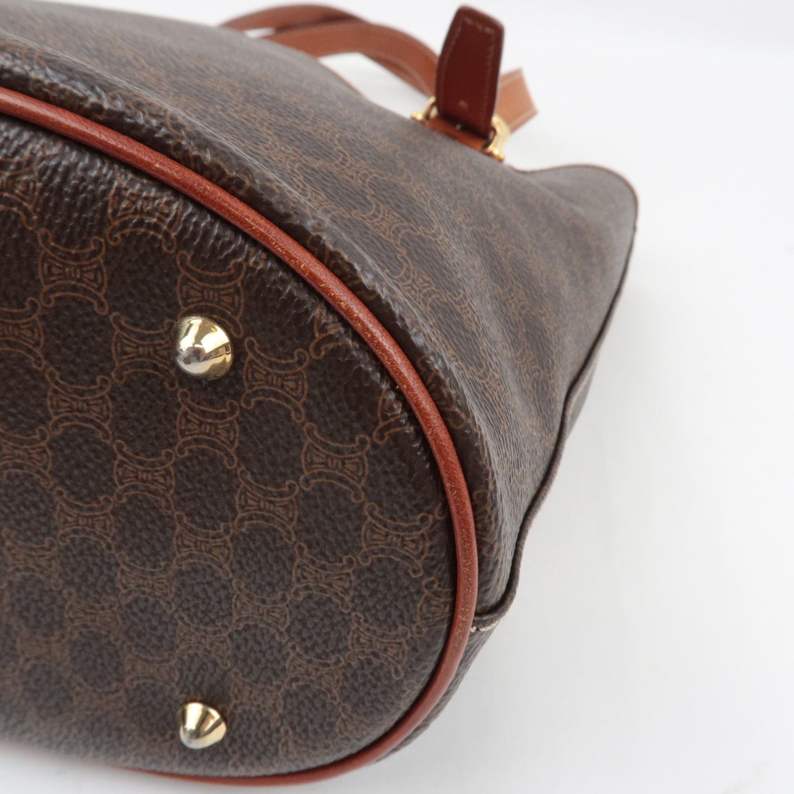 CELINE Macadam Tote Bag PVC Leather Brown