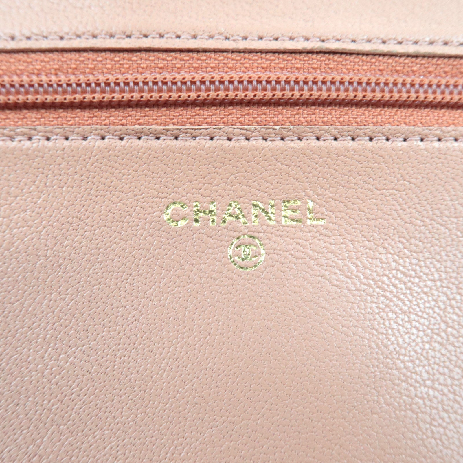 CHANEL Mademoiselle Matelasse Chain Wallet WOC Leather Pink A80972 26587340 *G card