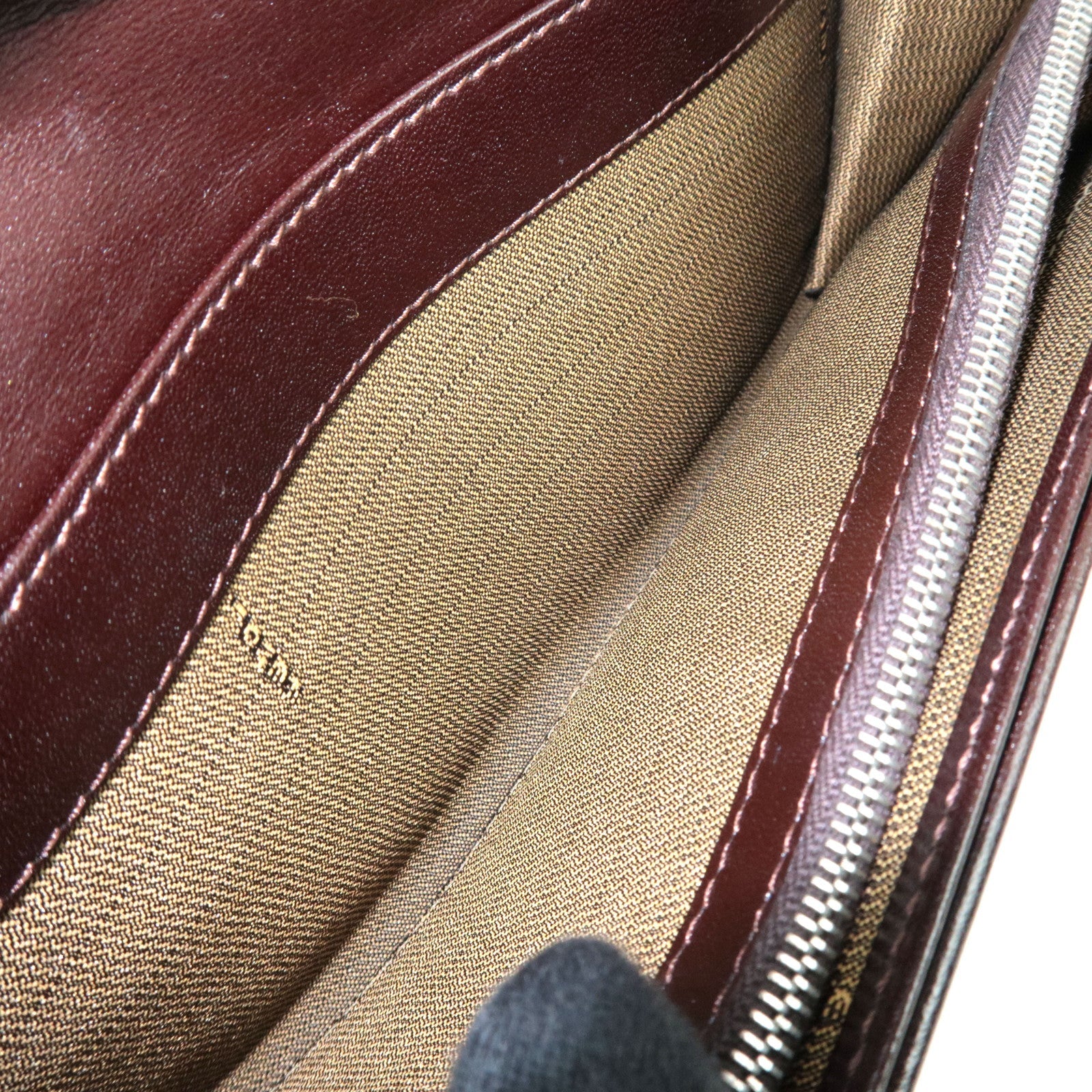 FENDI Zucca Long Wallet Khaki Black Brown 31084 *Box