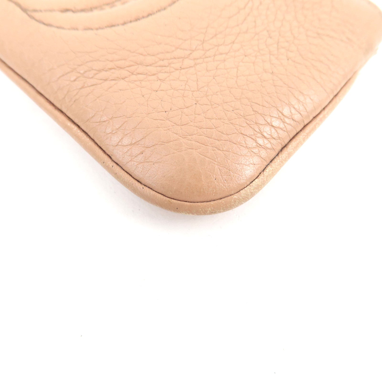 GUCCI Soho Interlocking G Coin Case Leather Beige 354358