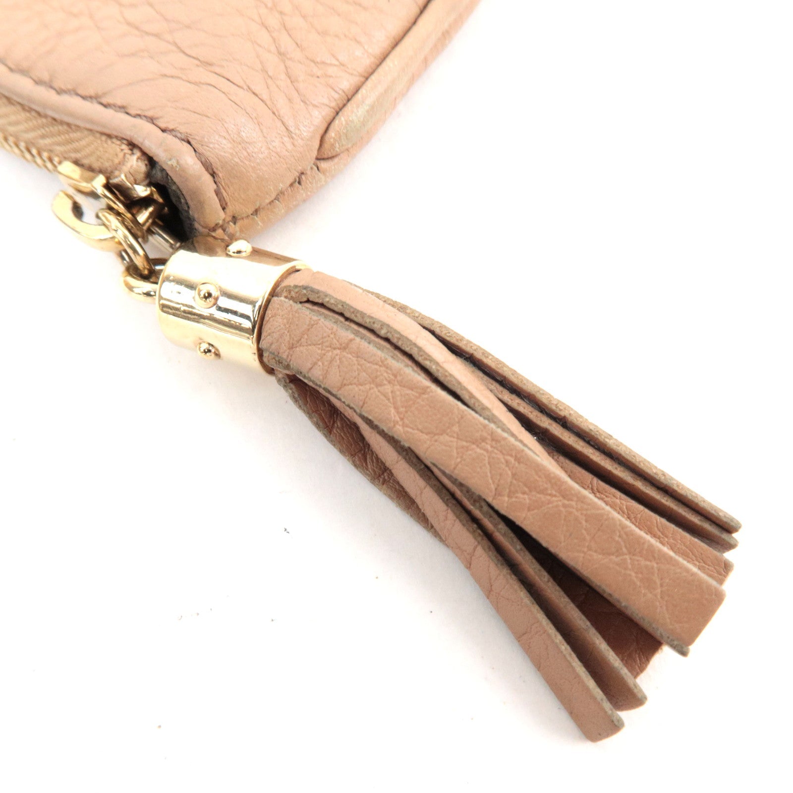 GUCCI Soho Interlocking G Coin Case Leather Beige 354358