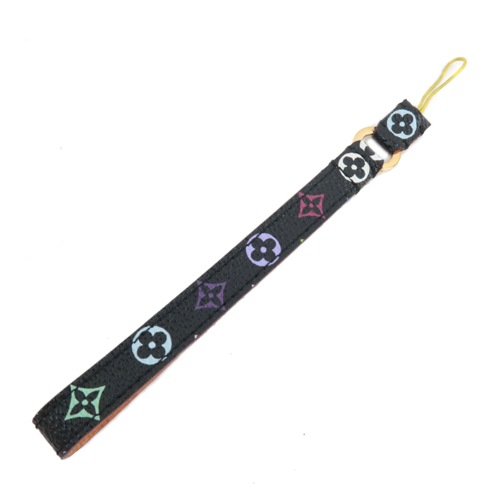 Louis Vuitton Monogram Multicolor Dragonne Telephone Phone Strap Noir M92598 BU0094 76658
