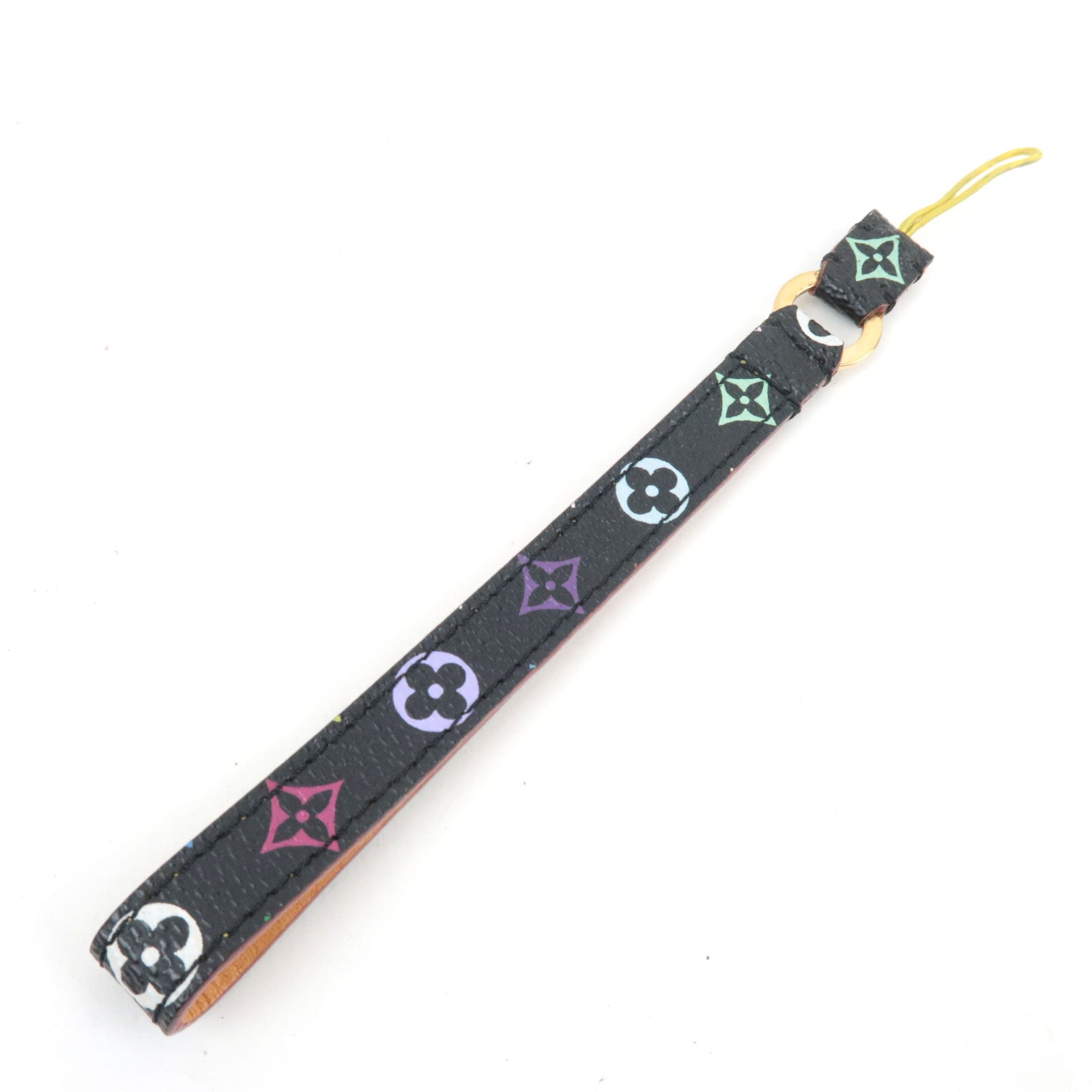 Louis Vuitton Monogram Multicolor Dragonne Telephone Phone Strap Noir M92598 BU0094