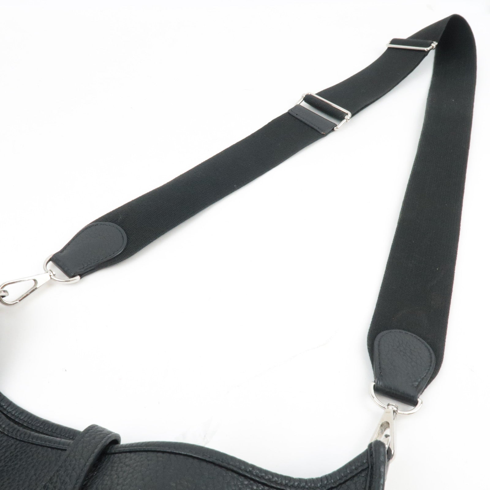 HERMES Evelyn 3 PM □O Stamp (2011) Taurillon Clemence Black Silver HDW *Strap