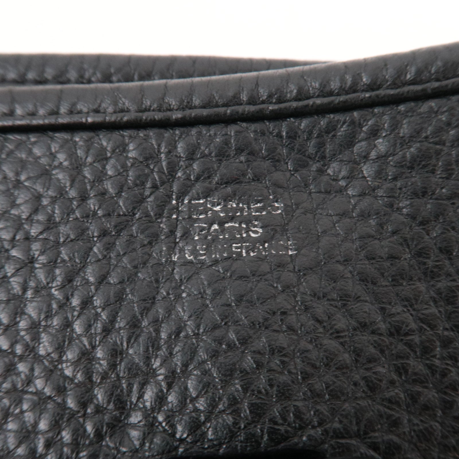 HERMES Evelyn 3 PM □O Stamp (2011) Taurillon Clemence Black Silver HDW *Strap