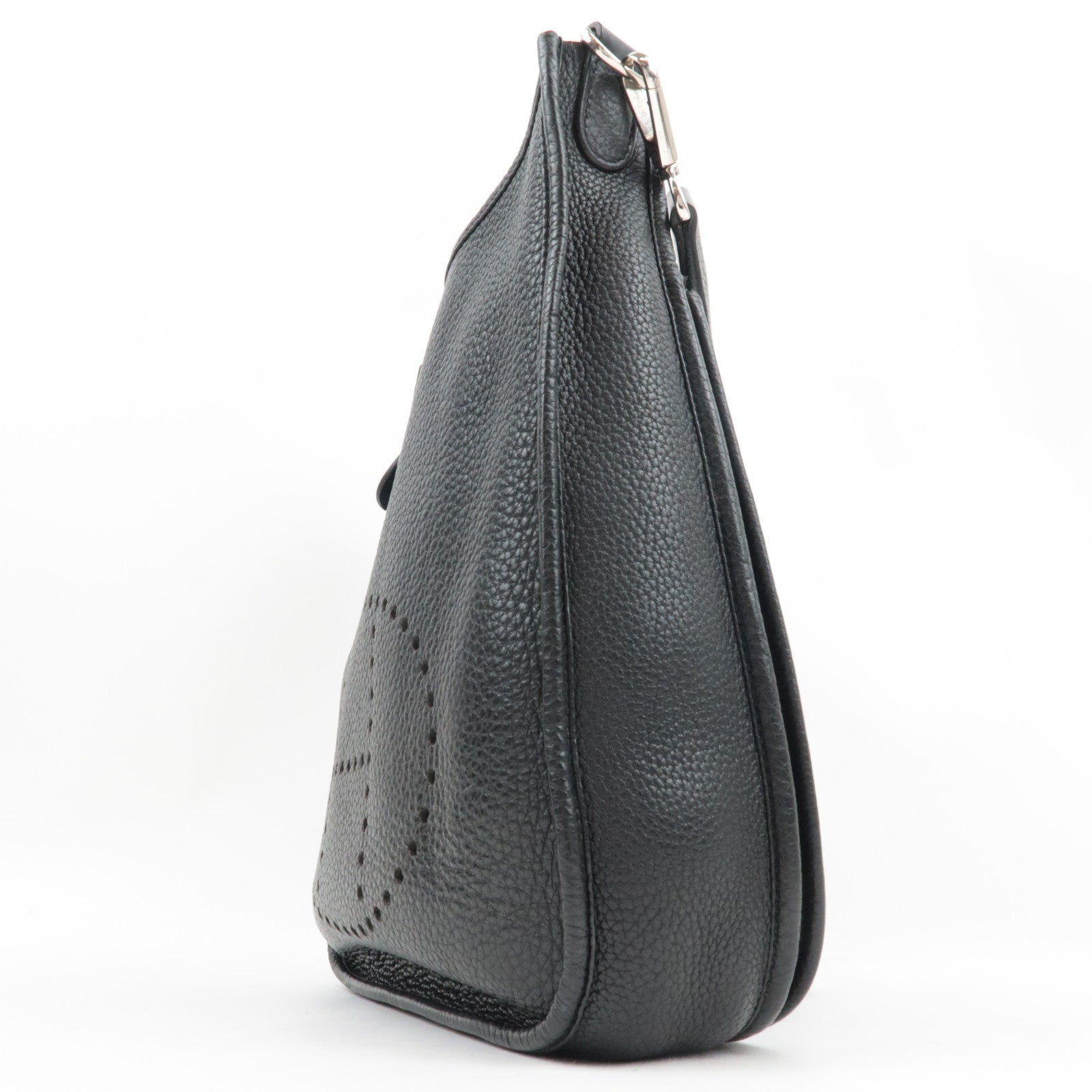 HERMES Evelyn 3 PM □O Stamp (2011) Taurillon Clemence Black Silver HDW *Strap