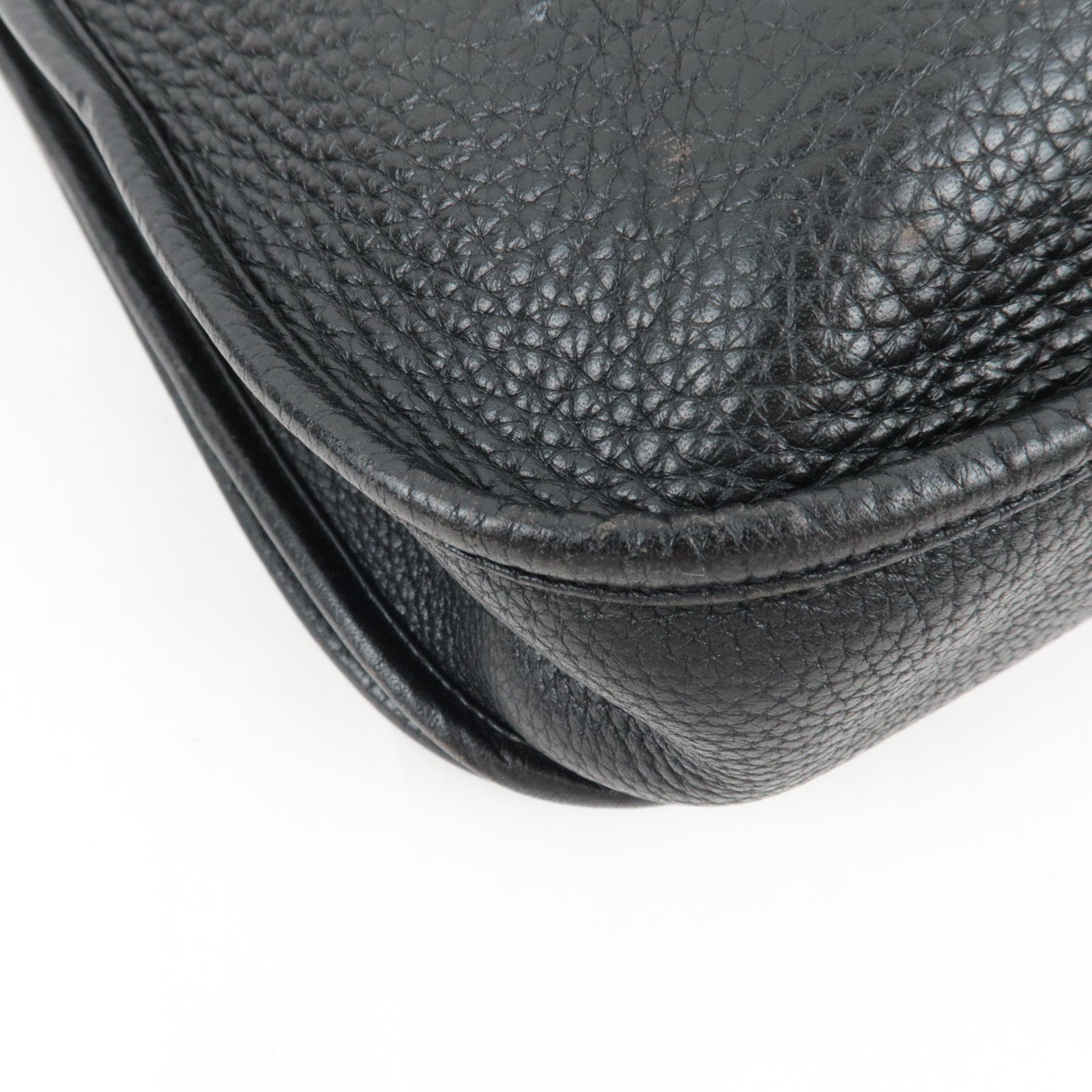 HERMES Evelyn 3 PM □O Stamp (2011) Taurillon Clemence Black Silver HDW *Strap