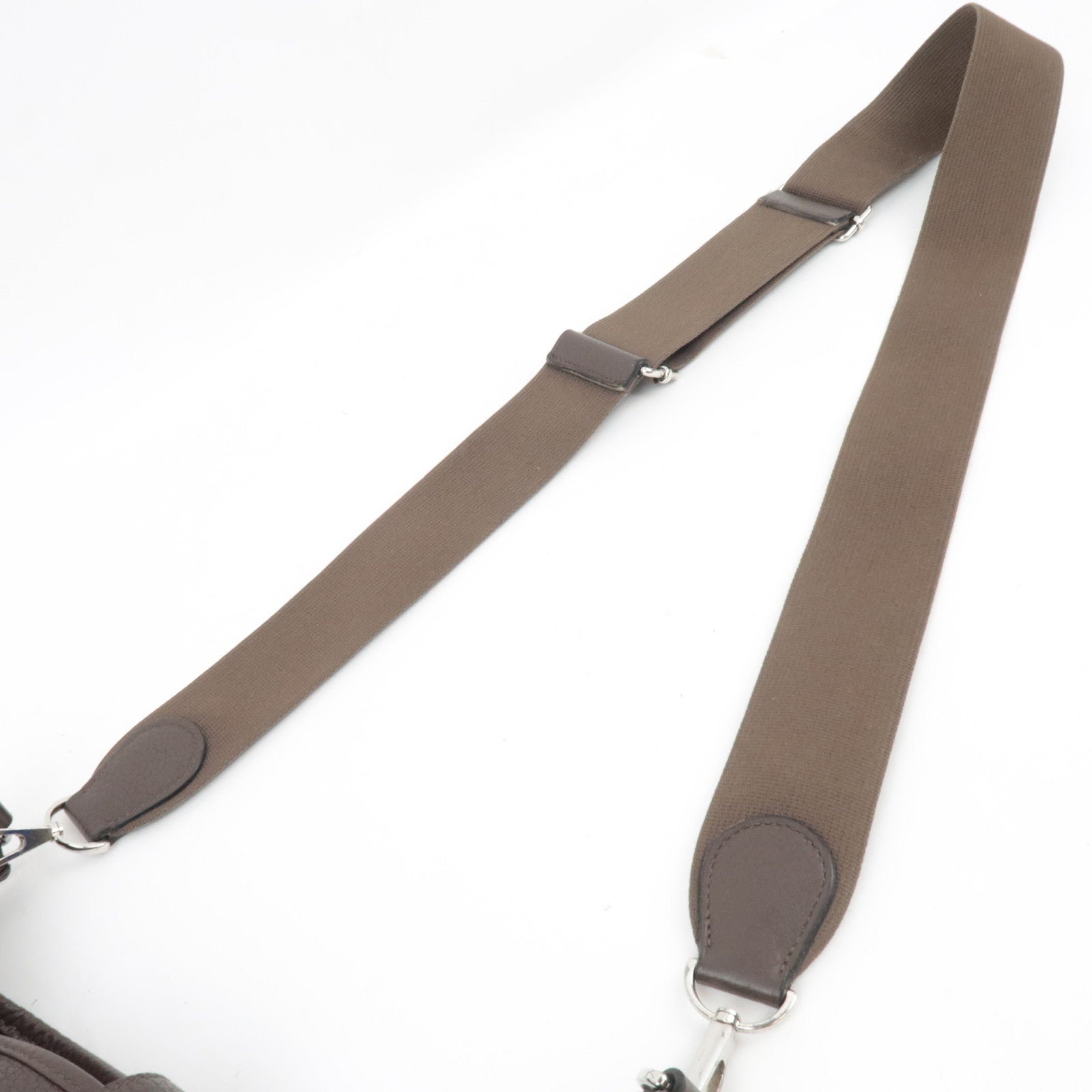 HERMES Evelyn 3 GM Shoulder Bag □M Stamp (2009) Taurillon Clemence Brown Silver HDW *Dust bag, Strap