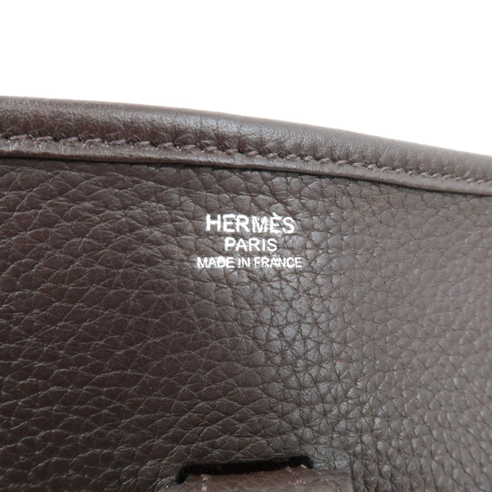 HERMES Evelyn 3 GM Shoulder Bag □M Stamp (2009) Taurillon Clemence Brown Silver HDW *Dust bag, Strap