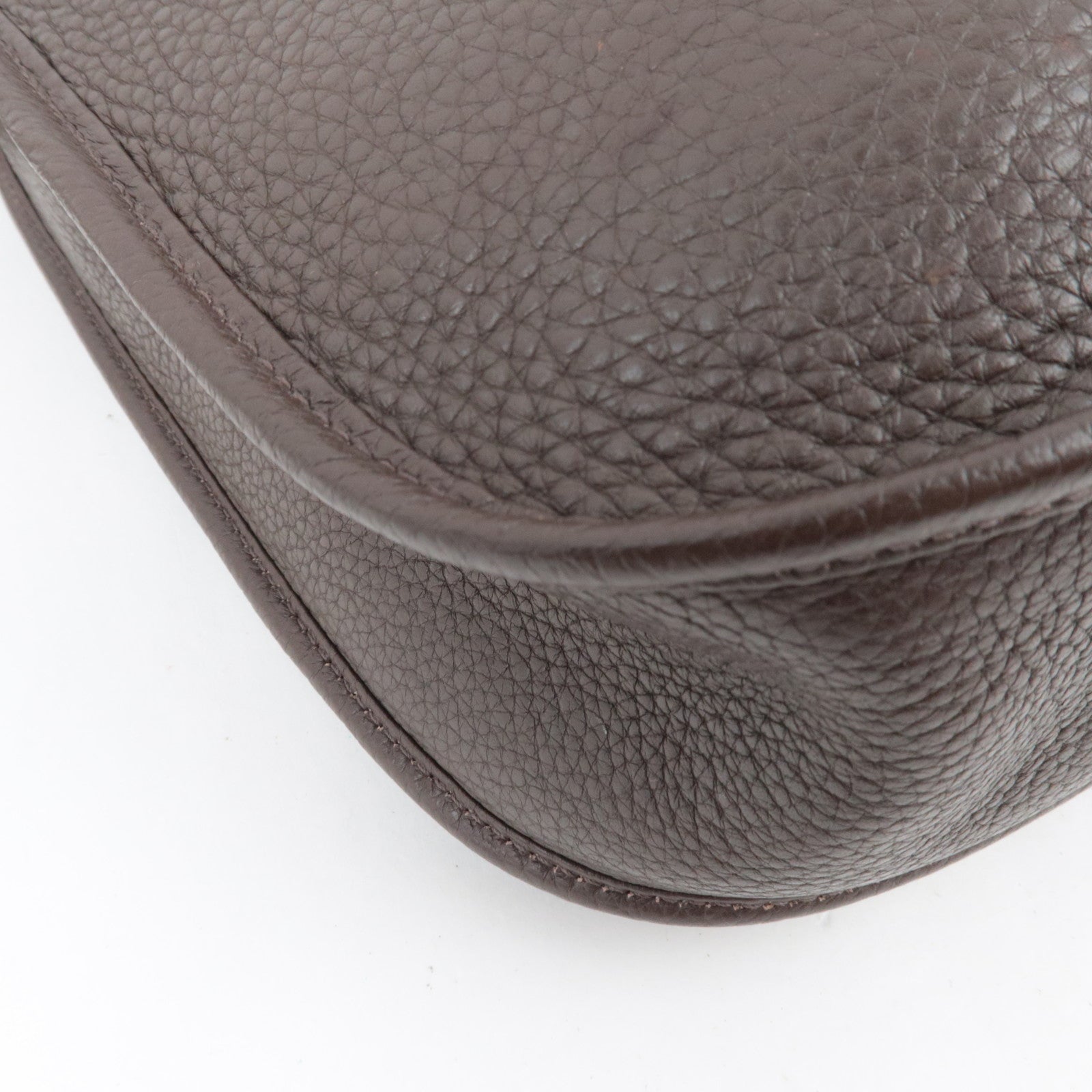 HERMES Evelyn 3 GM Shoulder Bag □M Stamp (2009) Taurillon Clemence Brown Silver HDW *Dust bag, Strap