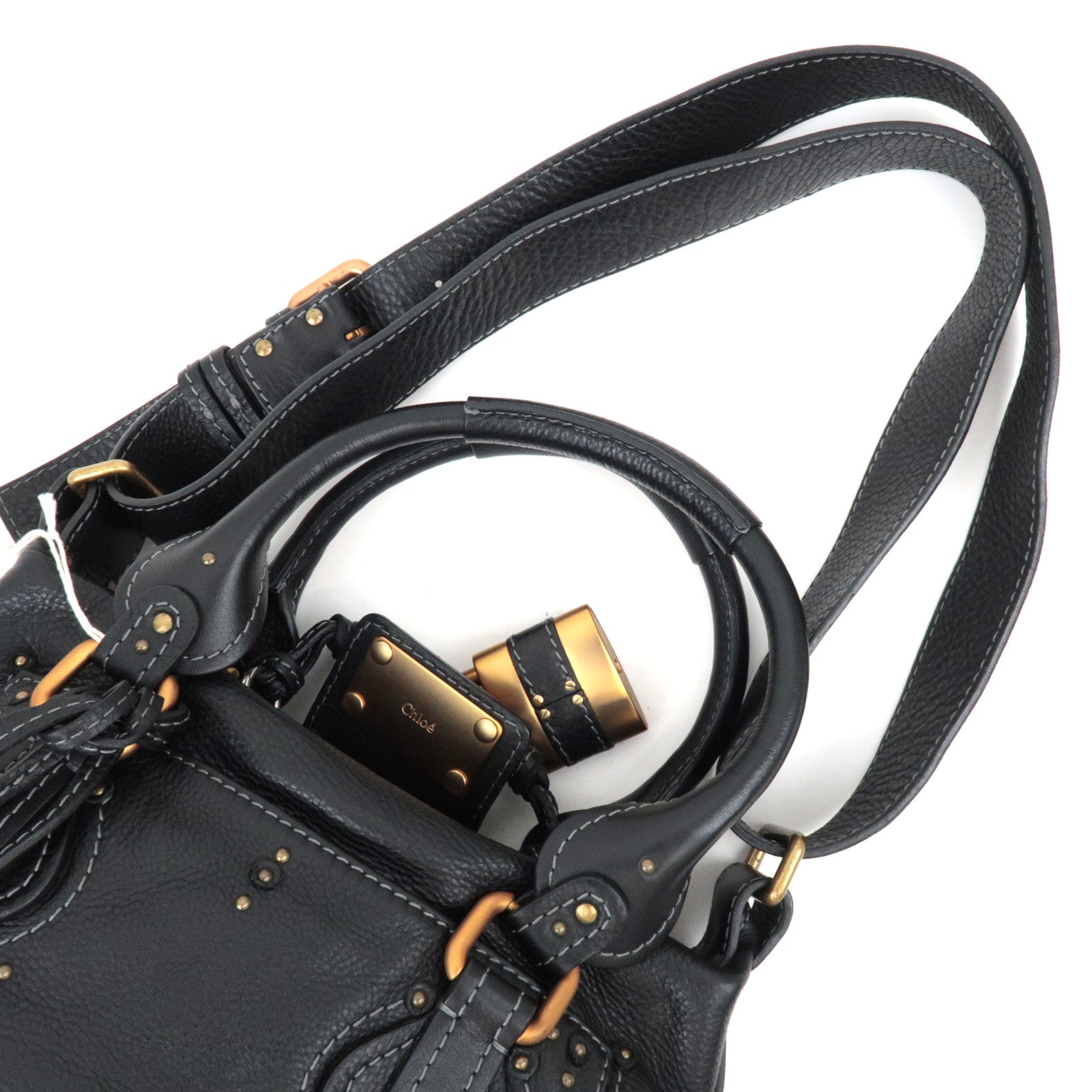 Chloe Paddington 2Way Shoulder Bag Leather Black *Key Lock