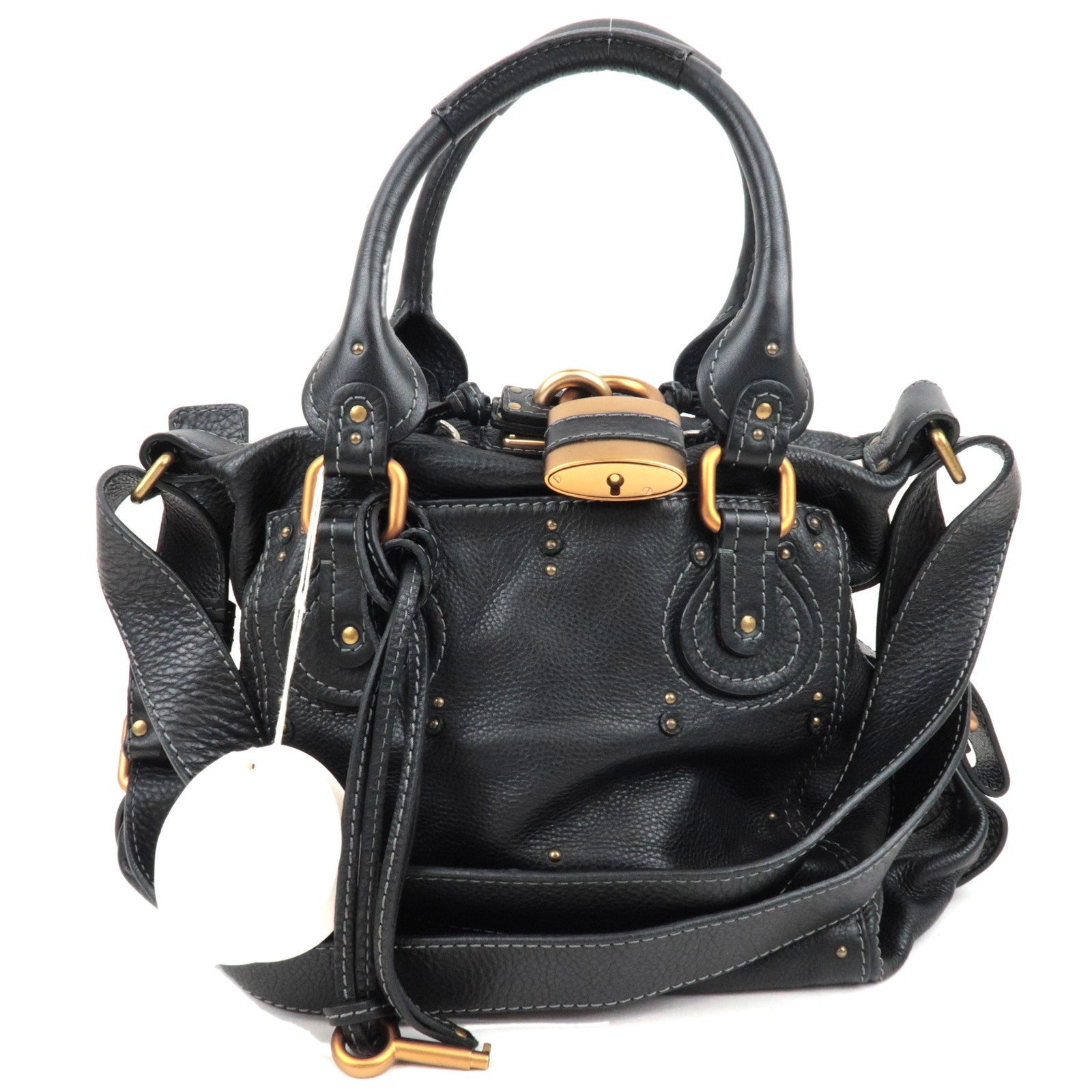 Chloe Paddington 2Way Shoulder Bag Leather Black *Key Lock76709