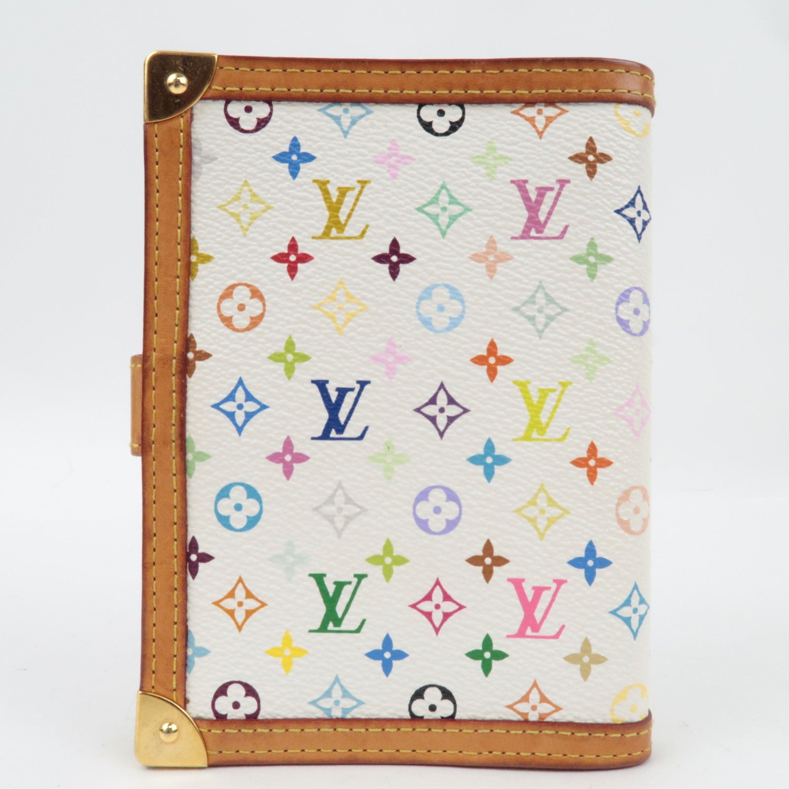 Louis Vuitton Monogram Multicolor Agenda PM Planner Cover Blanc R20896 CA1015 *Scale