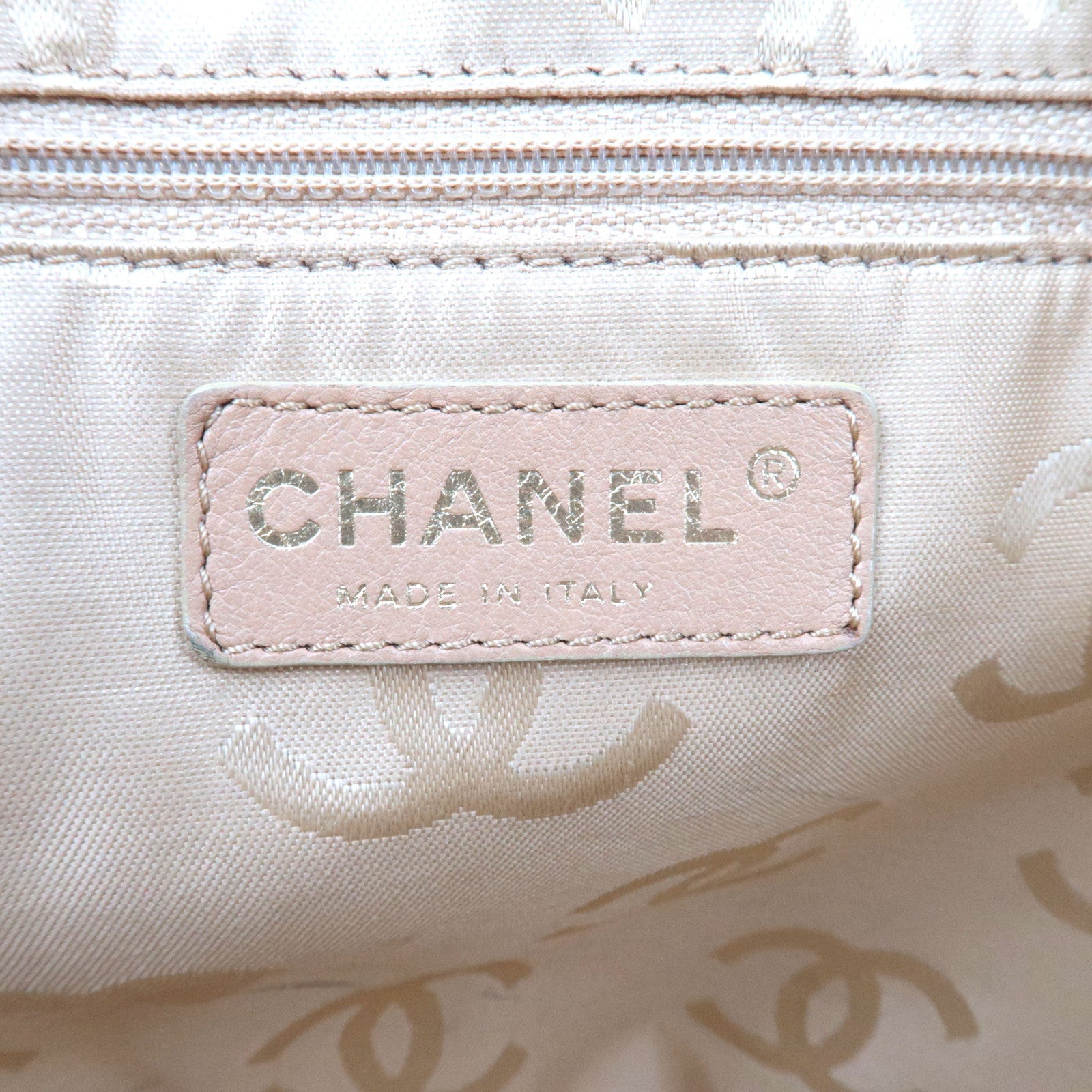 CHANEL Wood Handle Chain Tote Bag Leather Camel 8682797