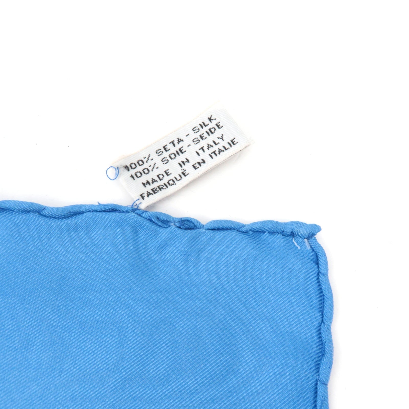 CELINE Scarf Stripe Print 100% Silk Blue