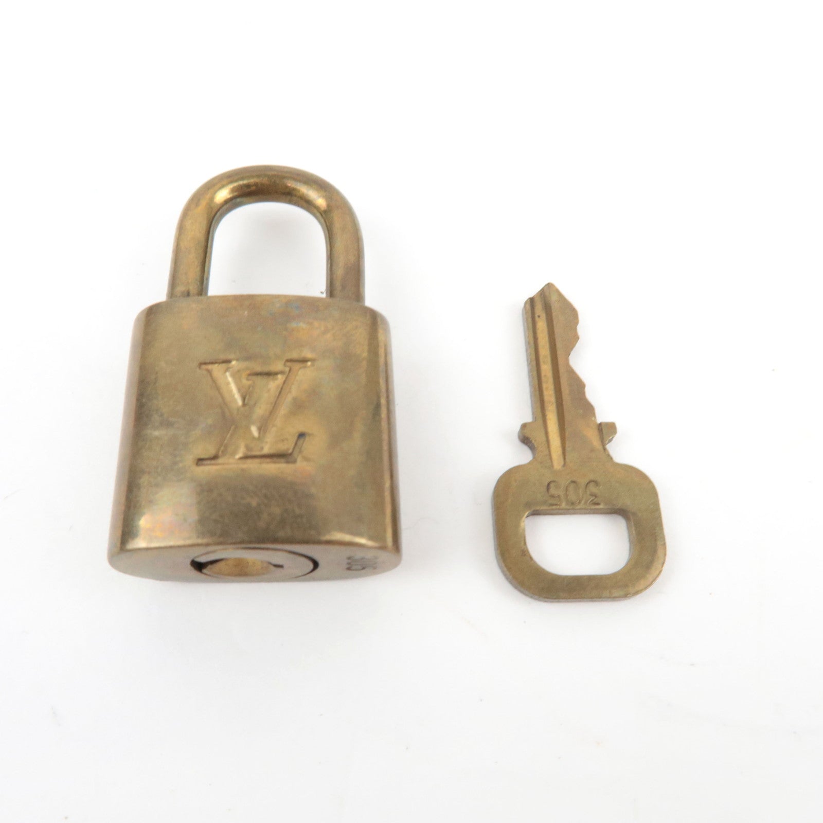 Louis Vuitton Set of 10 Key Locks Cadena Set Metal Gold Color