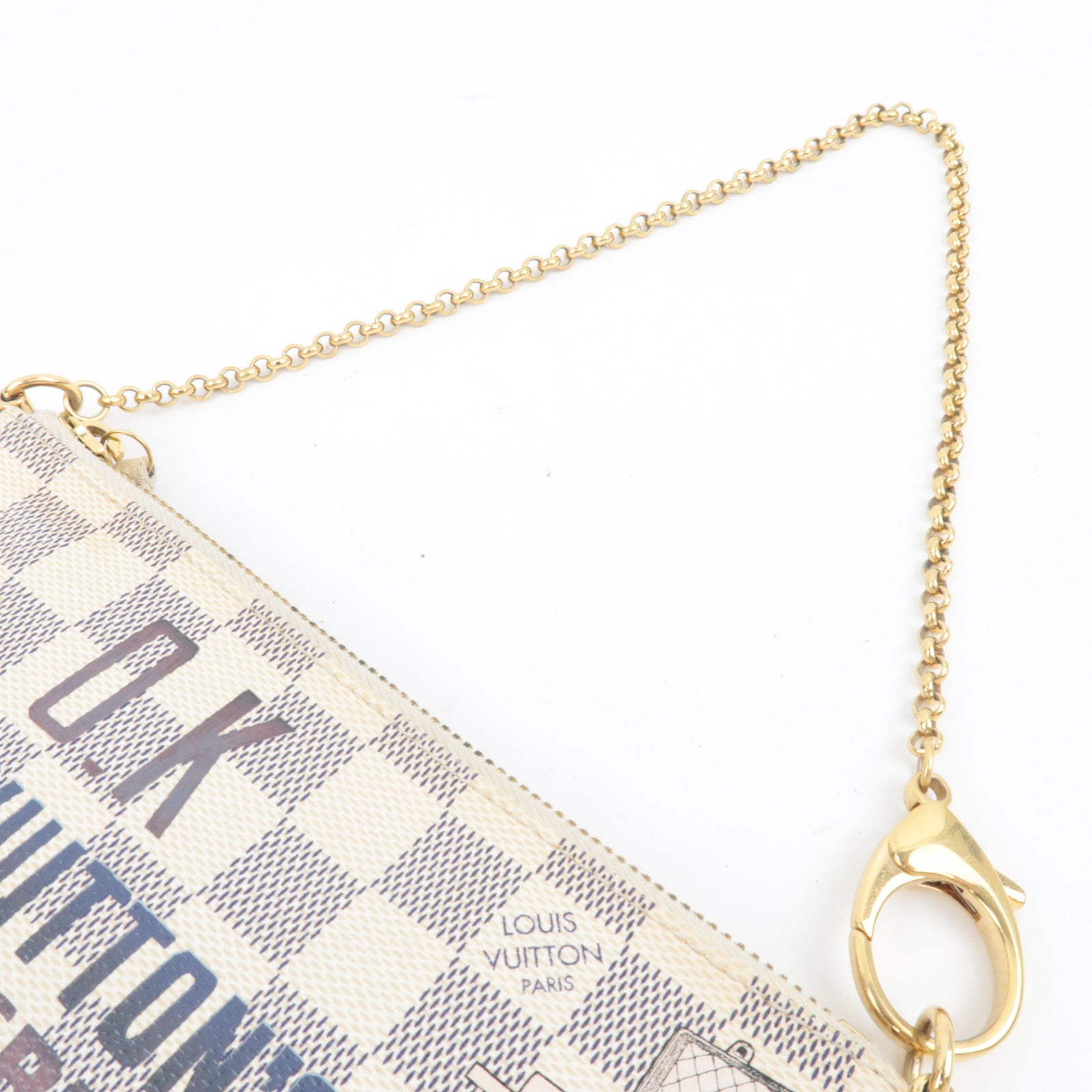 Louis Vuitton Damier Azur Pochette Milla MM Mini Bag N63090 AA2160