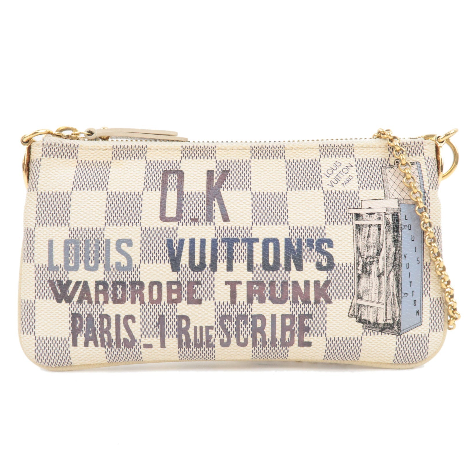 Louis Vuitton Damier Azur Pochette Milla MM Mini Bag N63090 AA2160 76784
