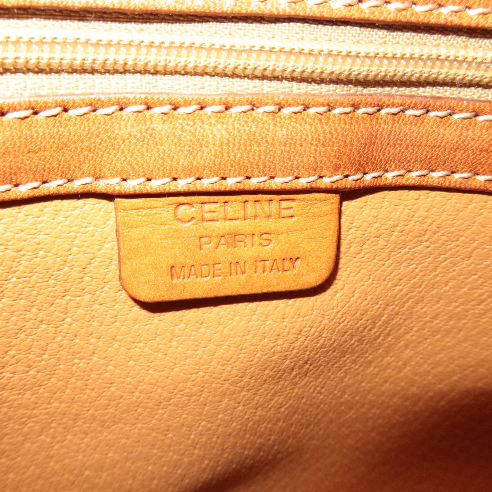 CELINE Macadam Hand Bag PVC Leather Brown