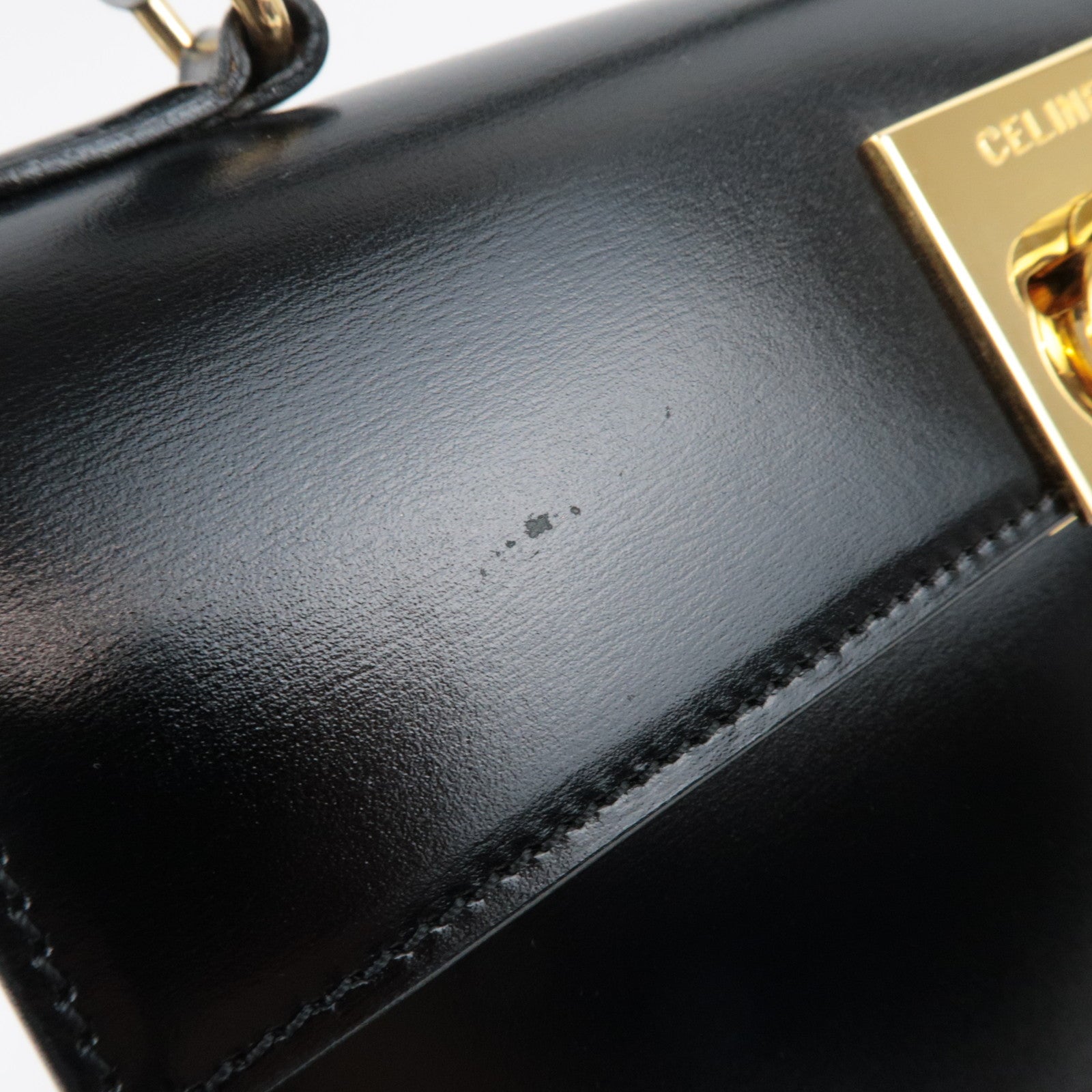 CELINE 2 Way Hand Bag Leather Black *Dust bag, Strap