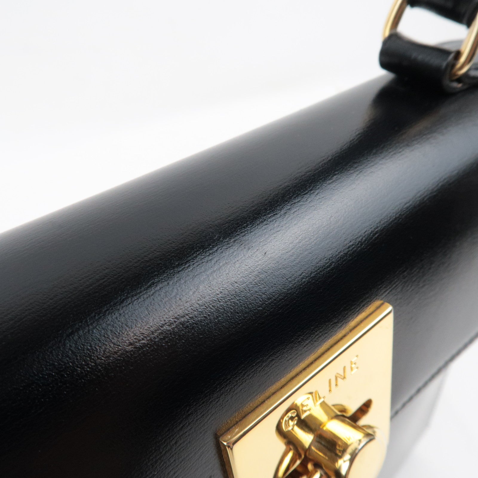 CELINE 2 Way Hand Bag Leather Black *Dust bag, Strap