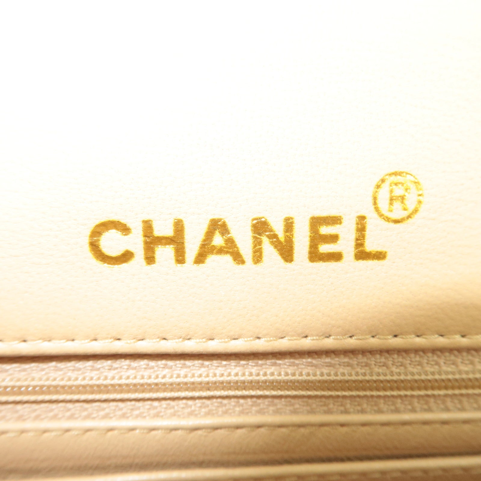 CHANEL Matelasse Chain Shoulder Bag With Bijou Chain Lambskin Beige Gold HDW *Box, Dust bag, G card