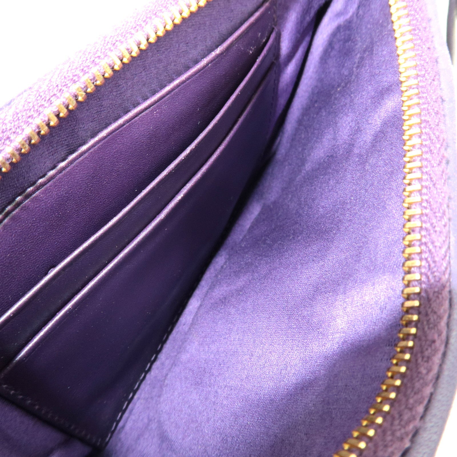 MIU MIU Matelasse Pouch Leather Purple