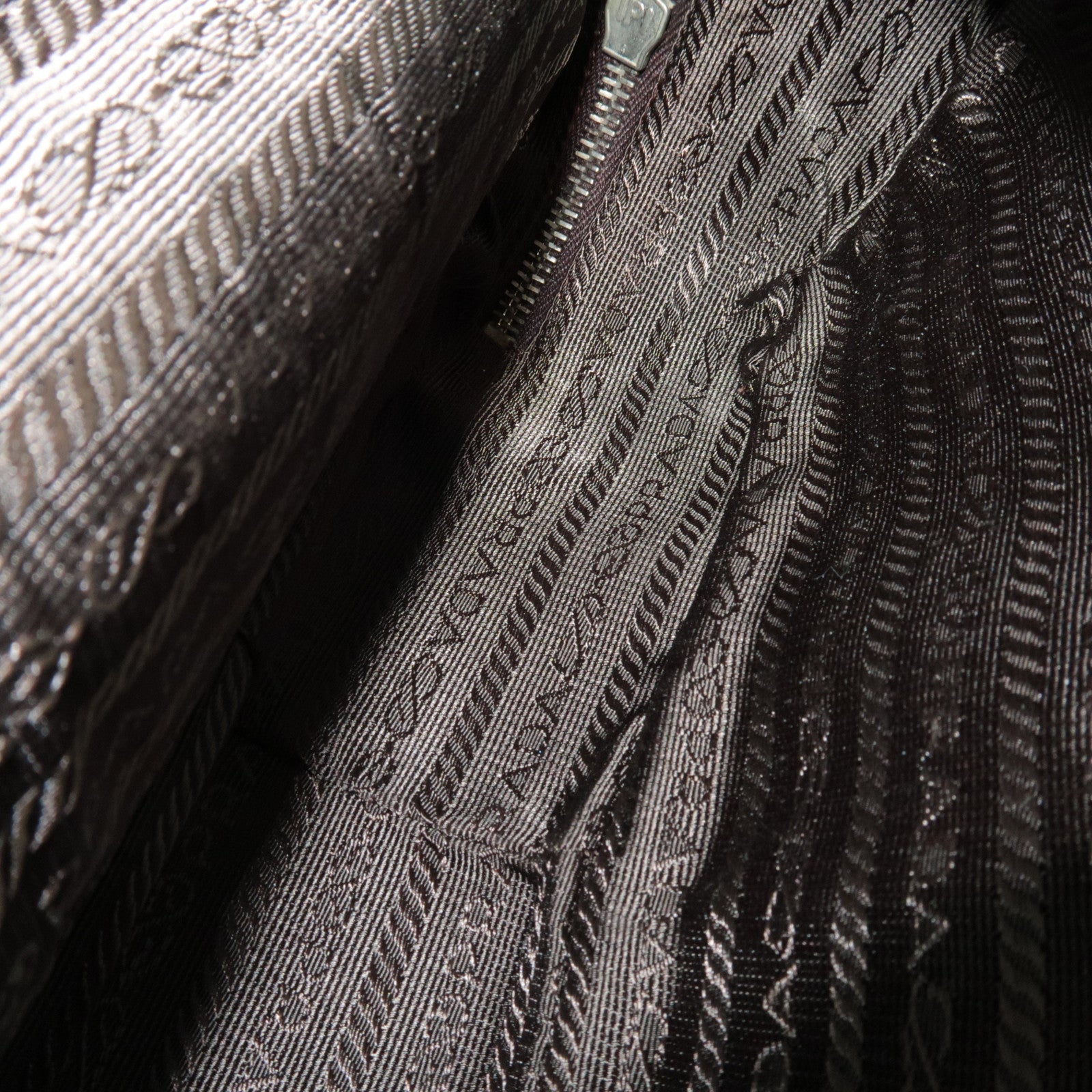 PRADA Kiss Lock Shoulder Bag Canvas Leather Brown *Dust bag, Clochette