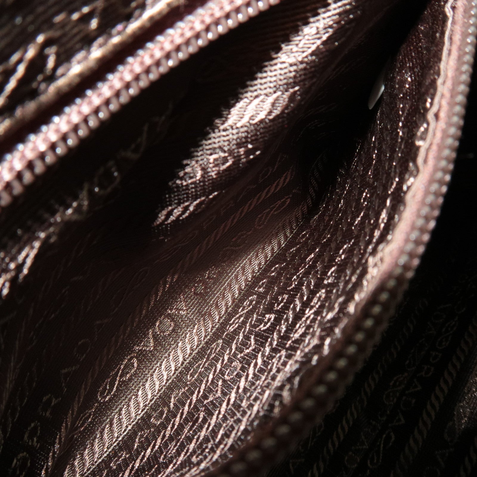 PRADA Kiss Lock Shoulder Bag Canvas Leather Brown *Dust bag, Clochette