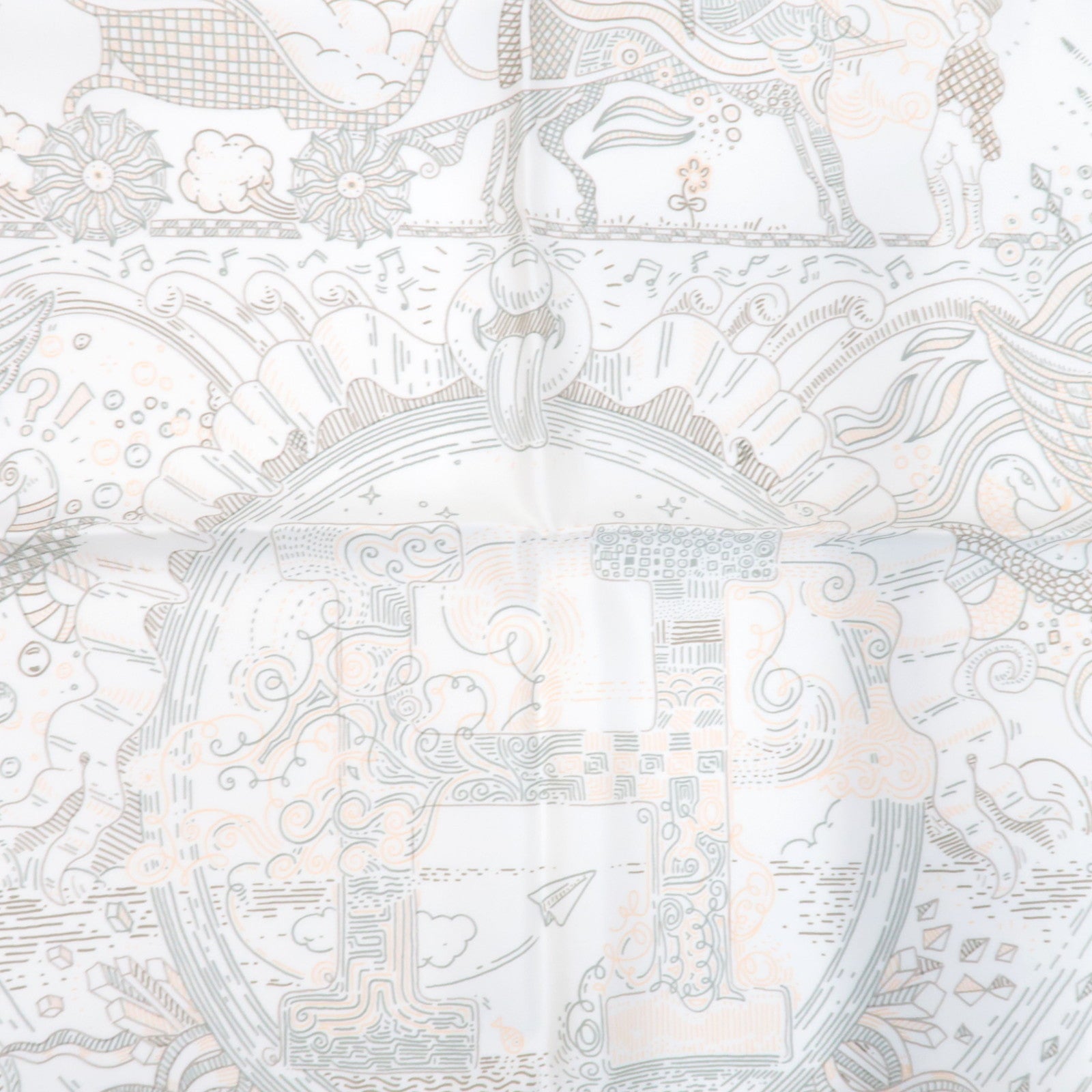 HERMES Carre 90 Scarf PLEASE HOLD THE LINE 2025 S/S Collection 100% Silk Ivory *Box