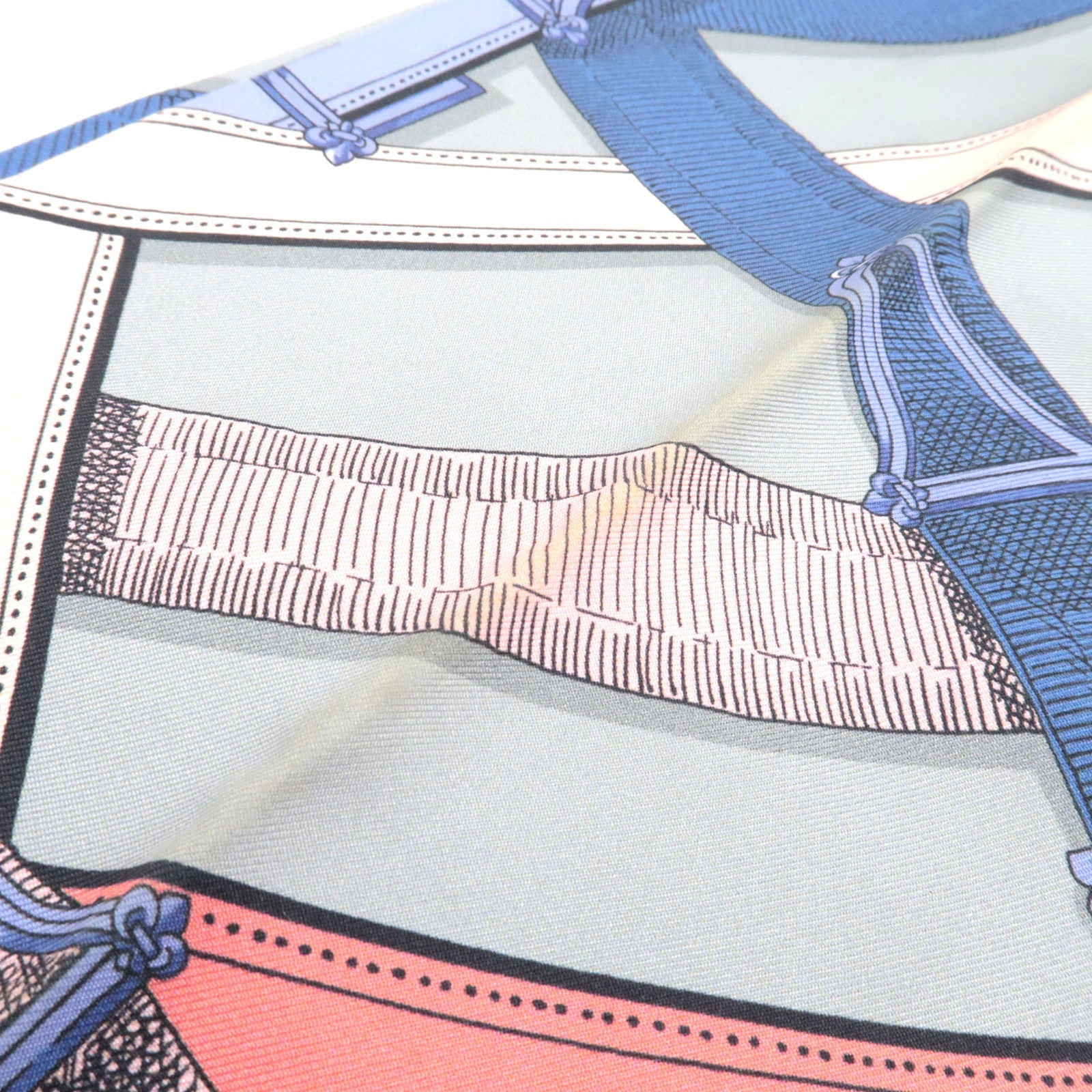 HERMES Maxi Twilly Scarf CAVALCADOUR 100% Silk Gray *Box