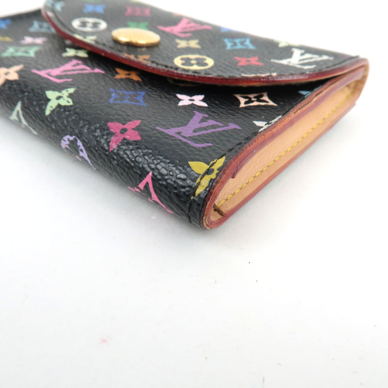 Louis Vuitton Monogram Multicolor Envelope Carte De Visite Wallet Noir M66558 CA2038